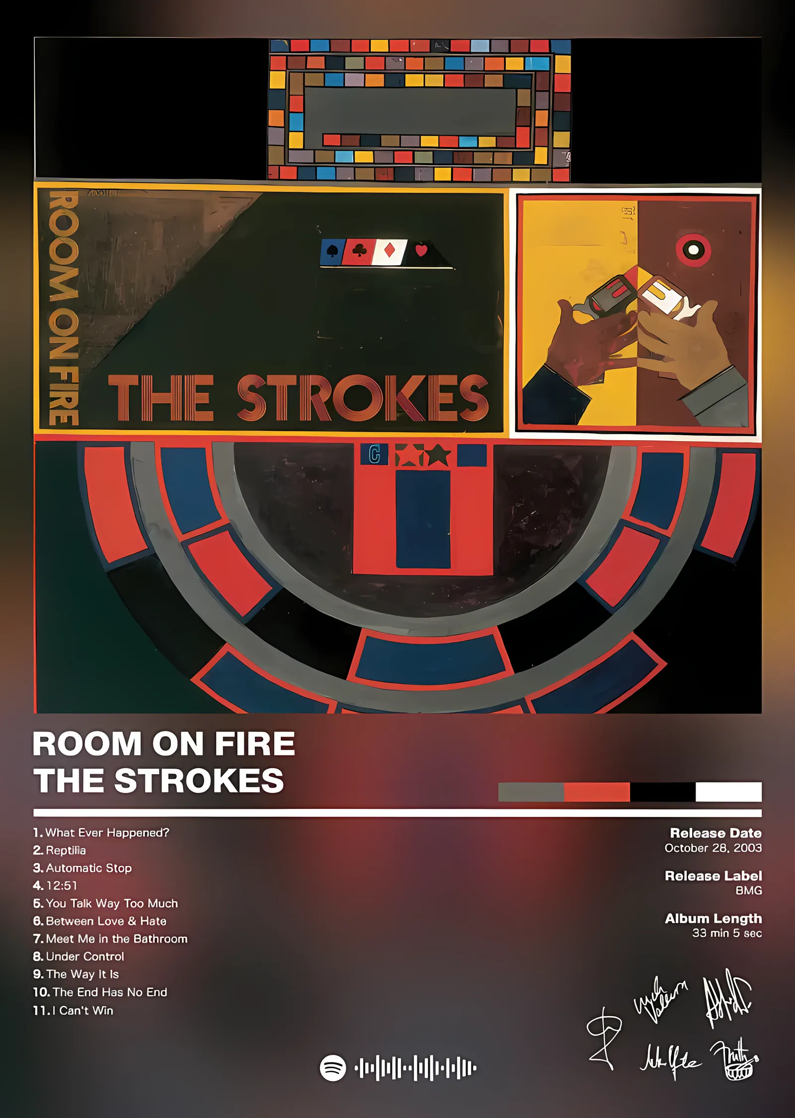 The Strokes - Room on Fire Künyesi metal tablo