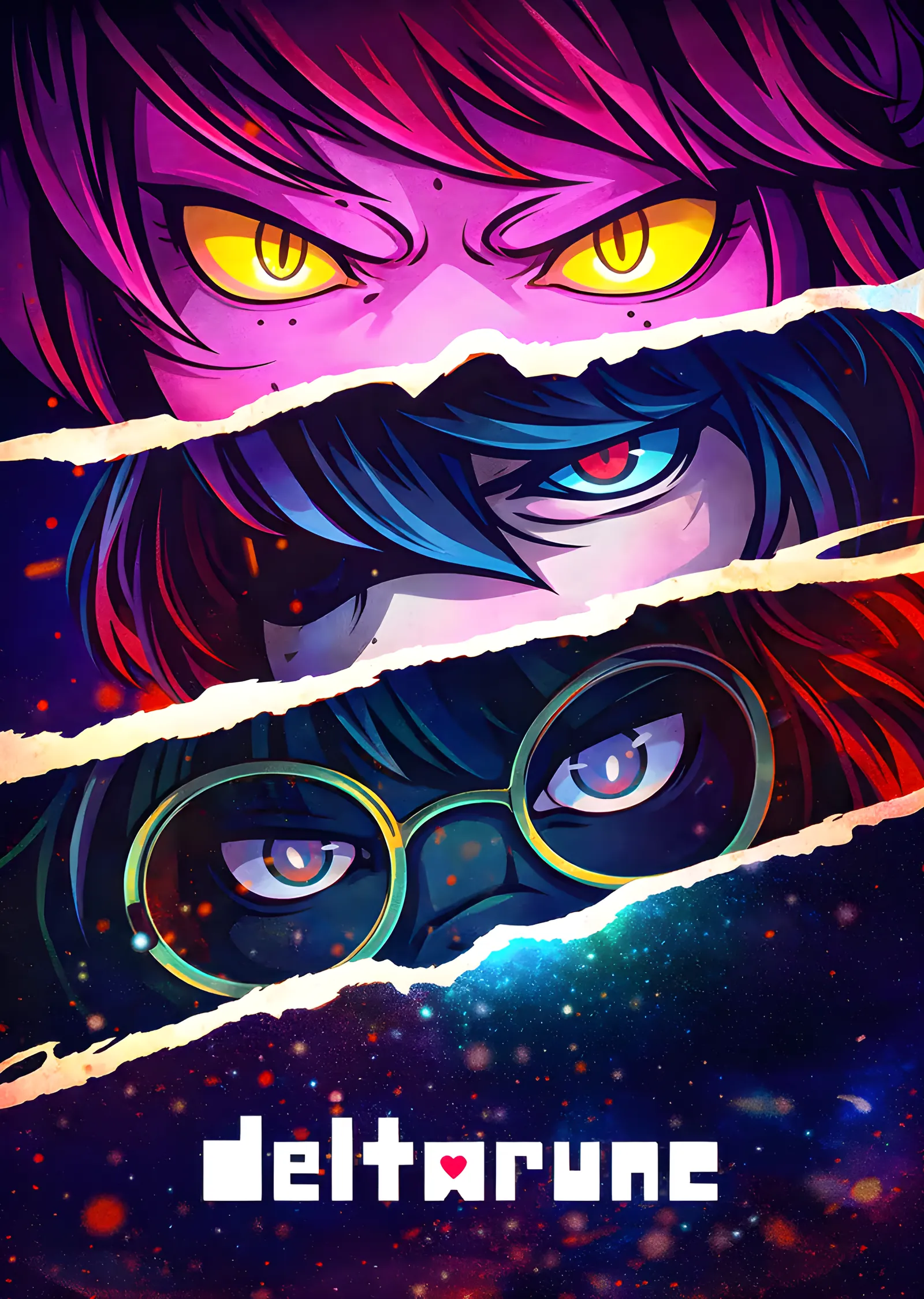 Deltarune - Yırtık Kağıt Gözleri metal tablo