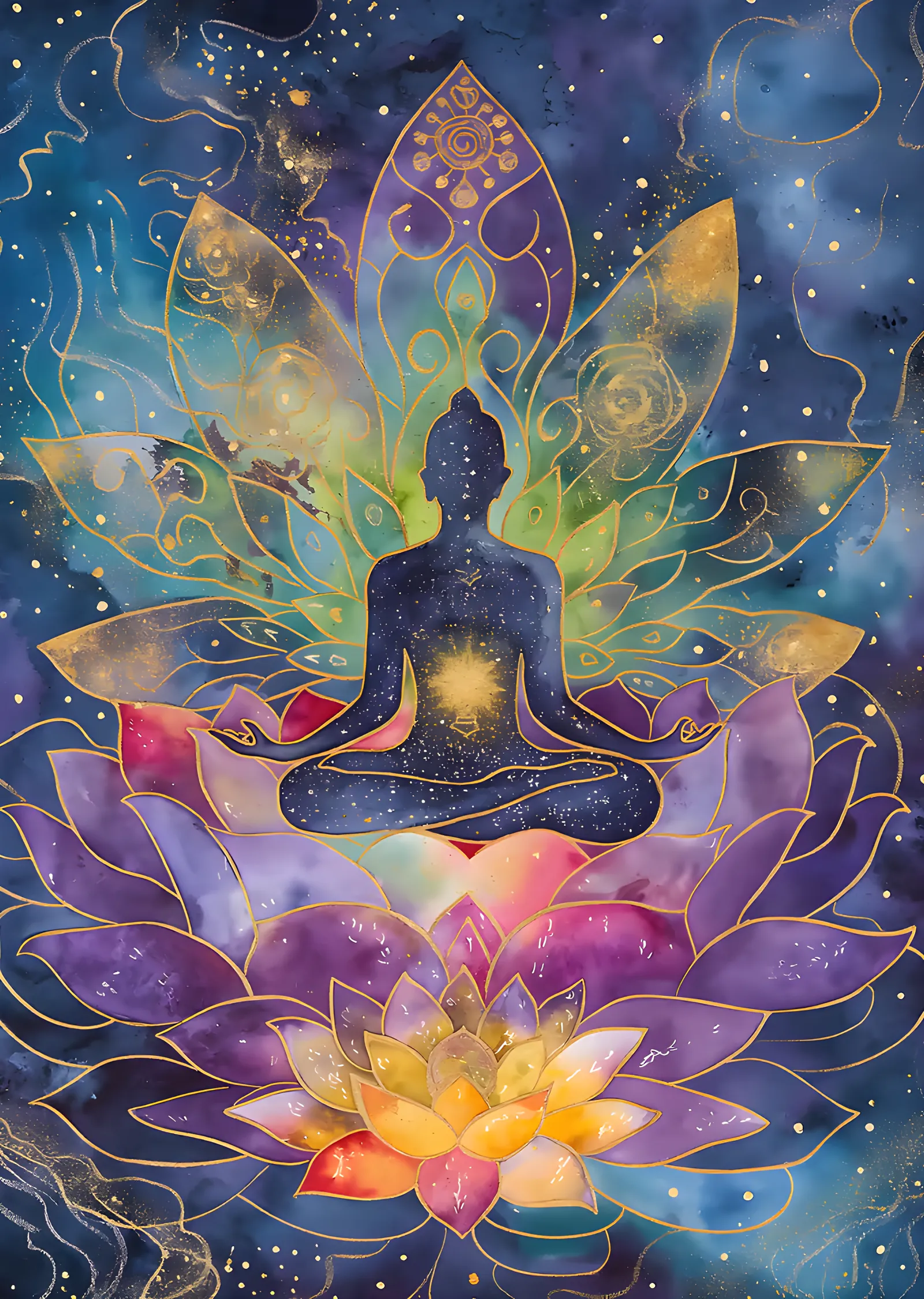 Nilüferde Meditasyon metal tablo
