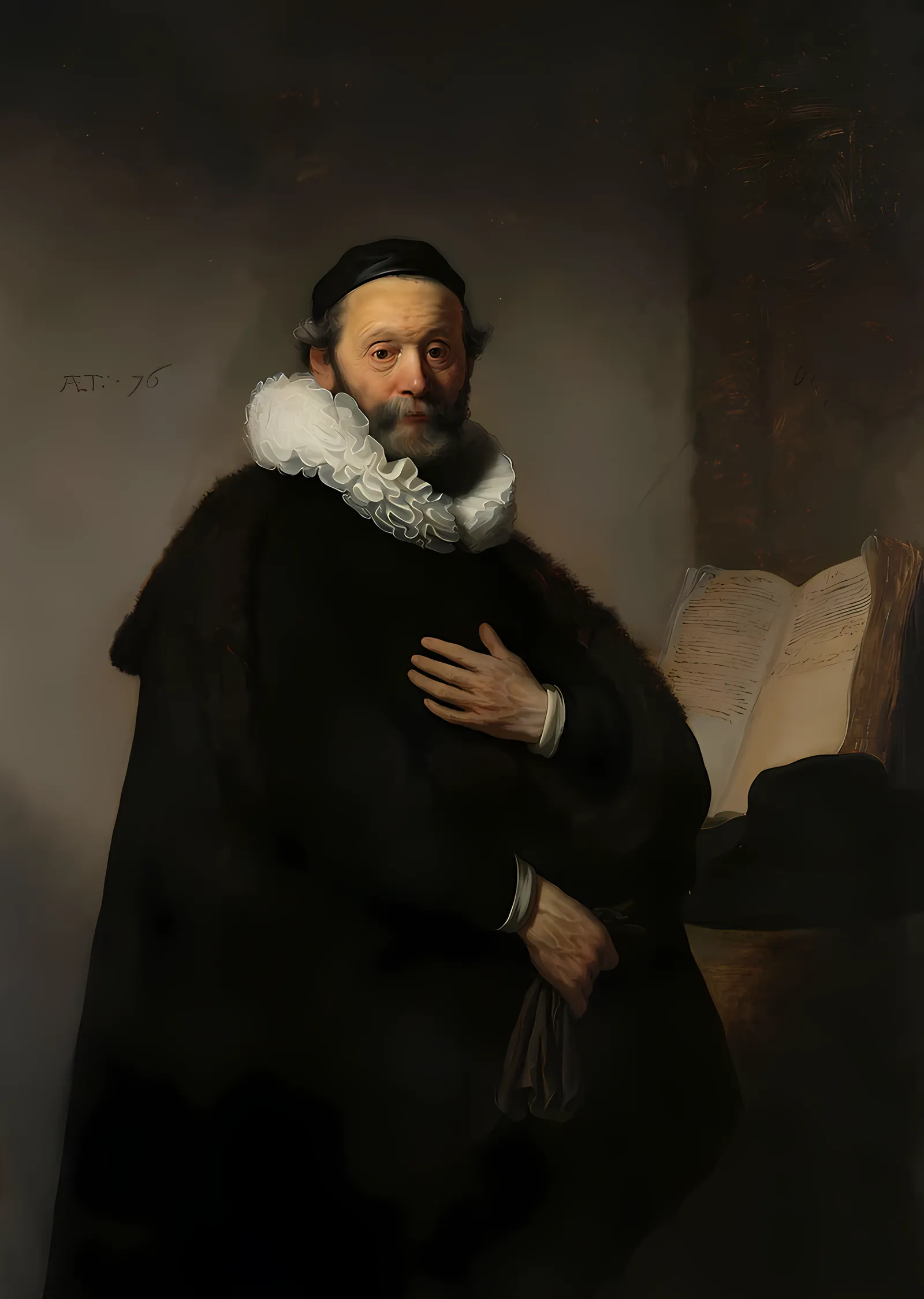 Johannes Wtenbogaert Portresi - Rembrandt metal tablo