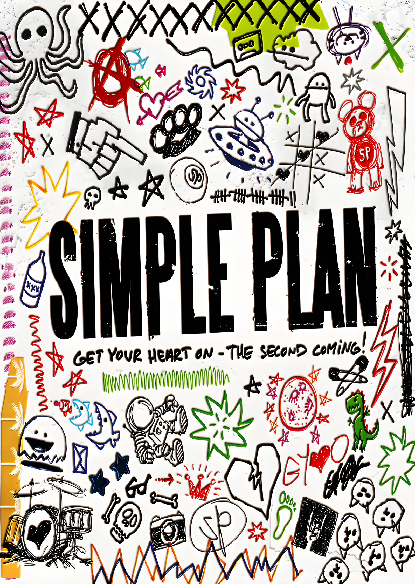 Simple Plan - Karalama Doodle Afişi metal tablo