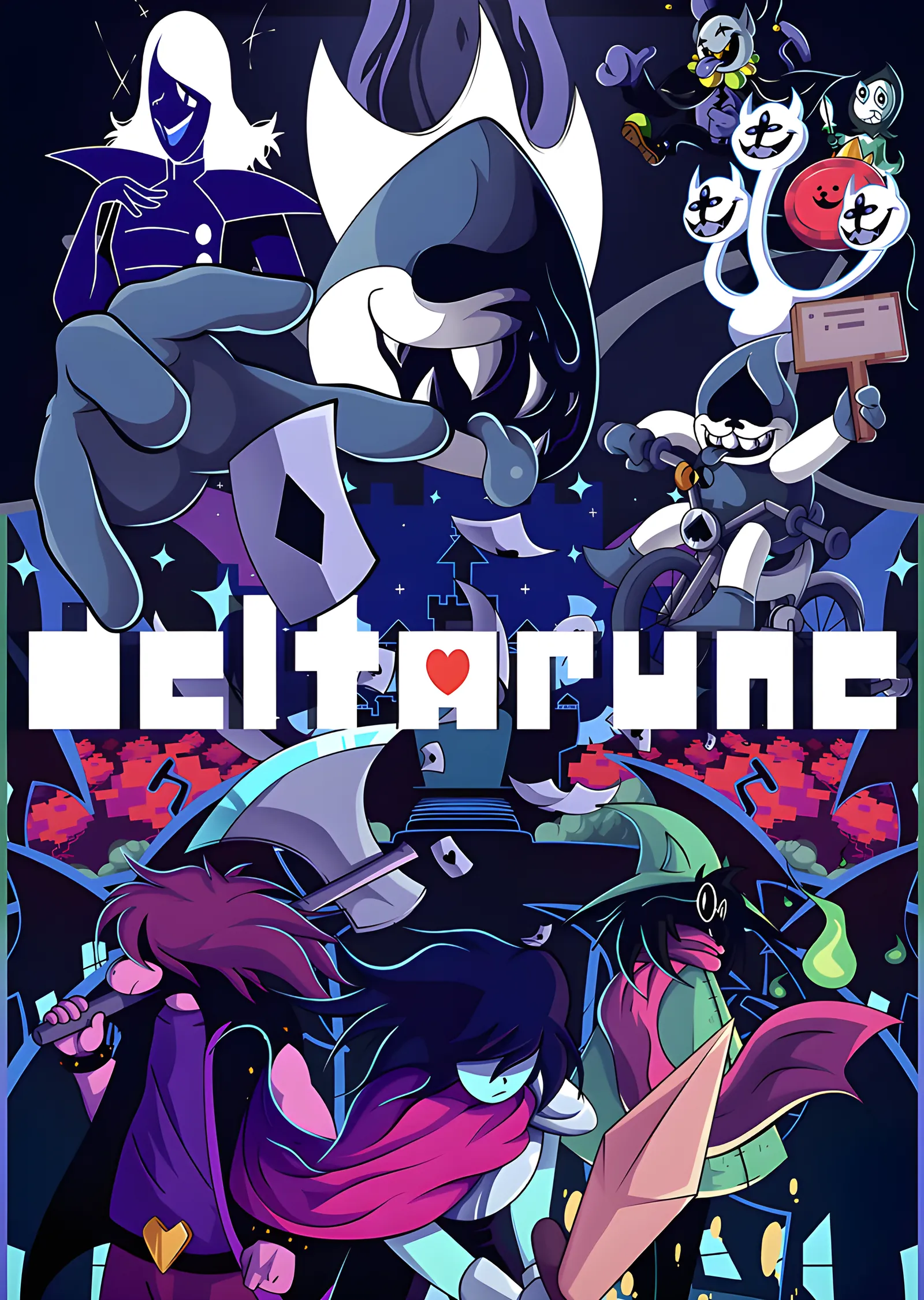 Deltarune - Beyaz Şövalye Kalabalığı metal tablo