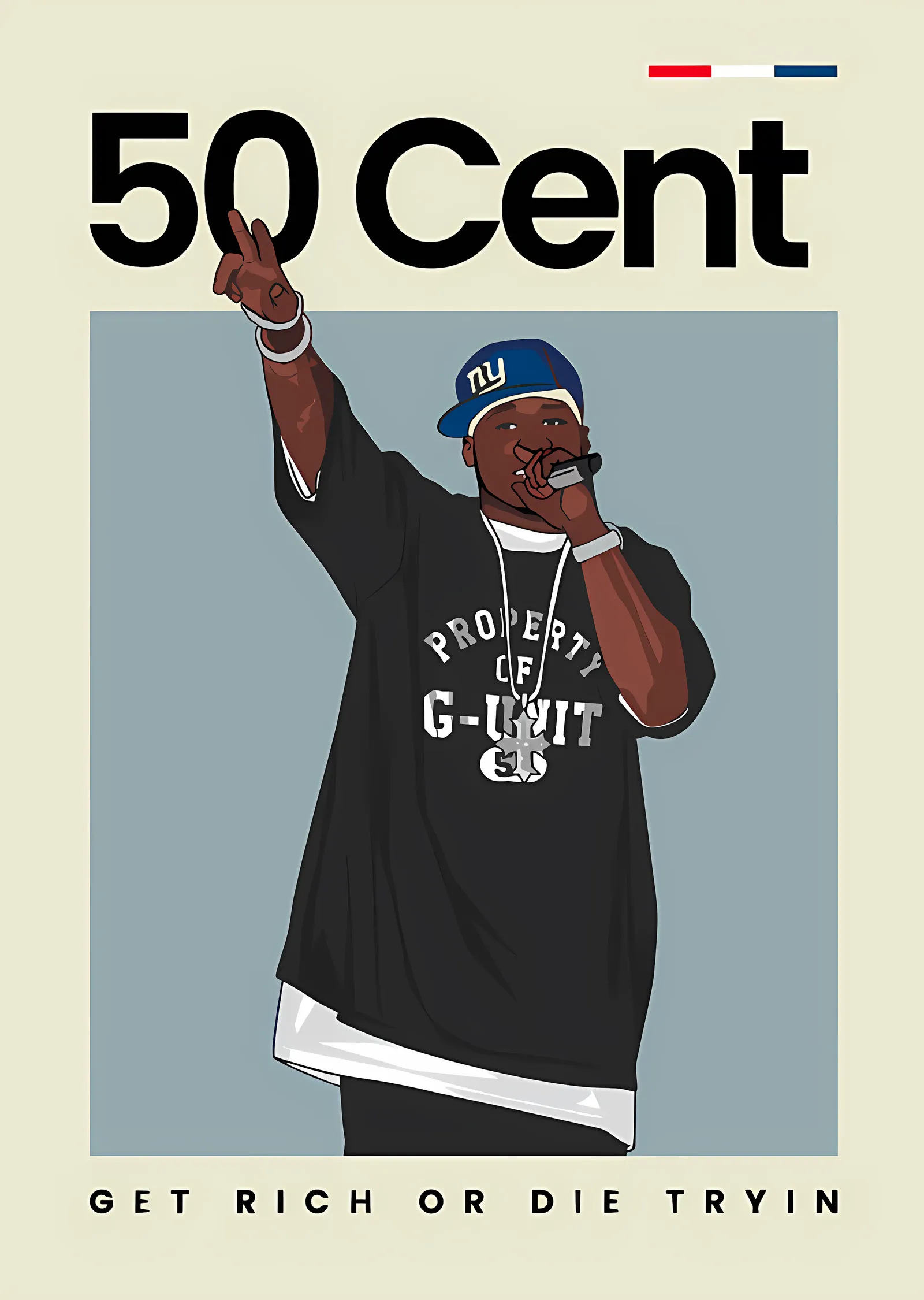 50 Cent - Get Rich or Die Tryin Minimal Afiş metal tablo