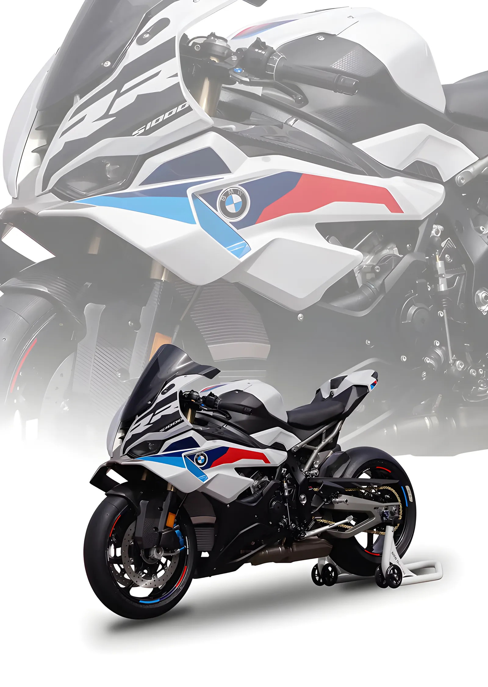 BMW S1000RR - Gri Zeminde M Renkleri metal tablo