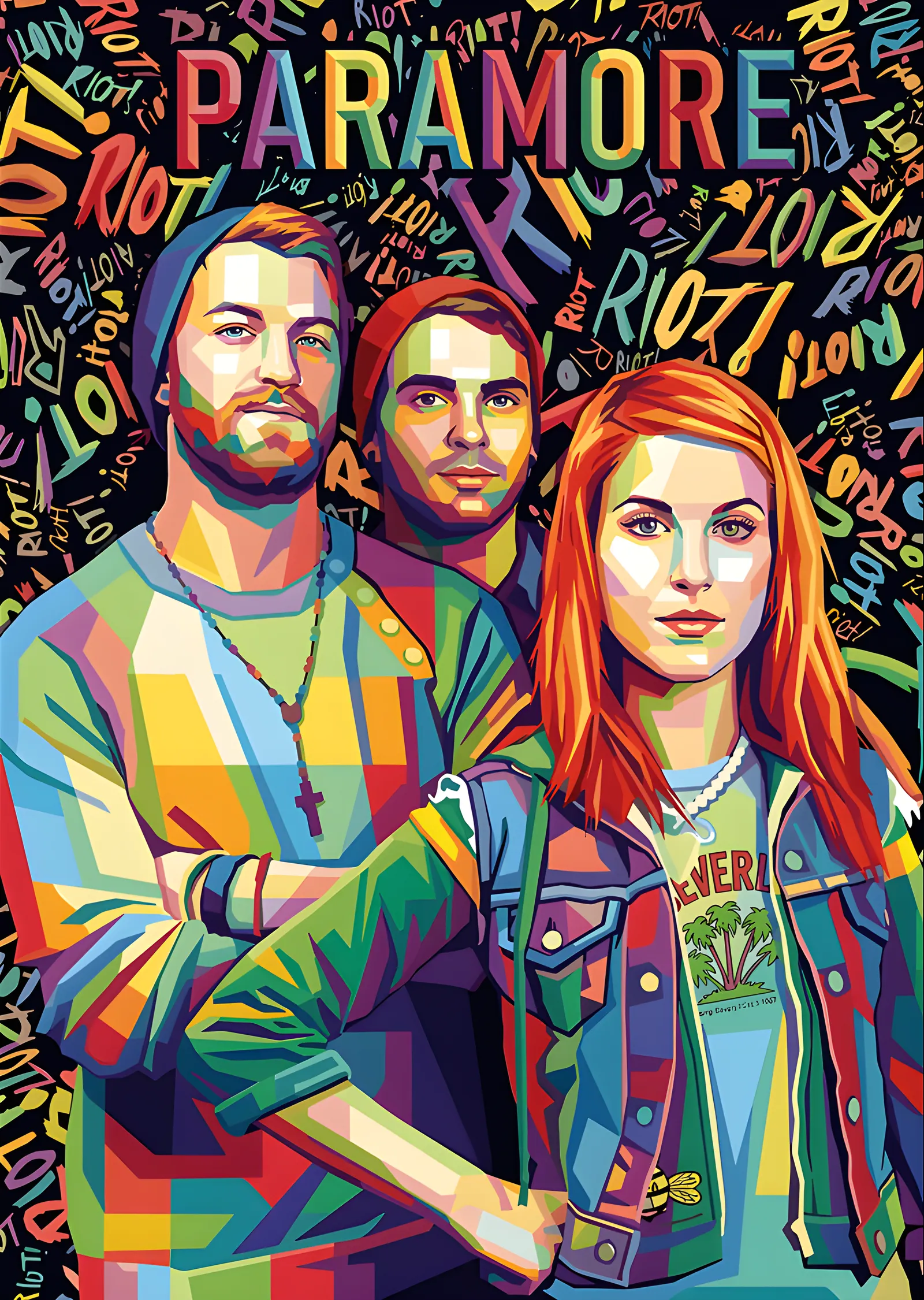 Paramore - Renkli Riot Kolajı metal tablo