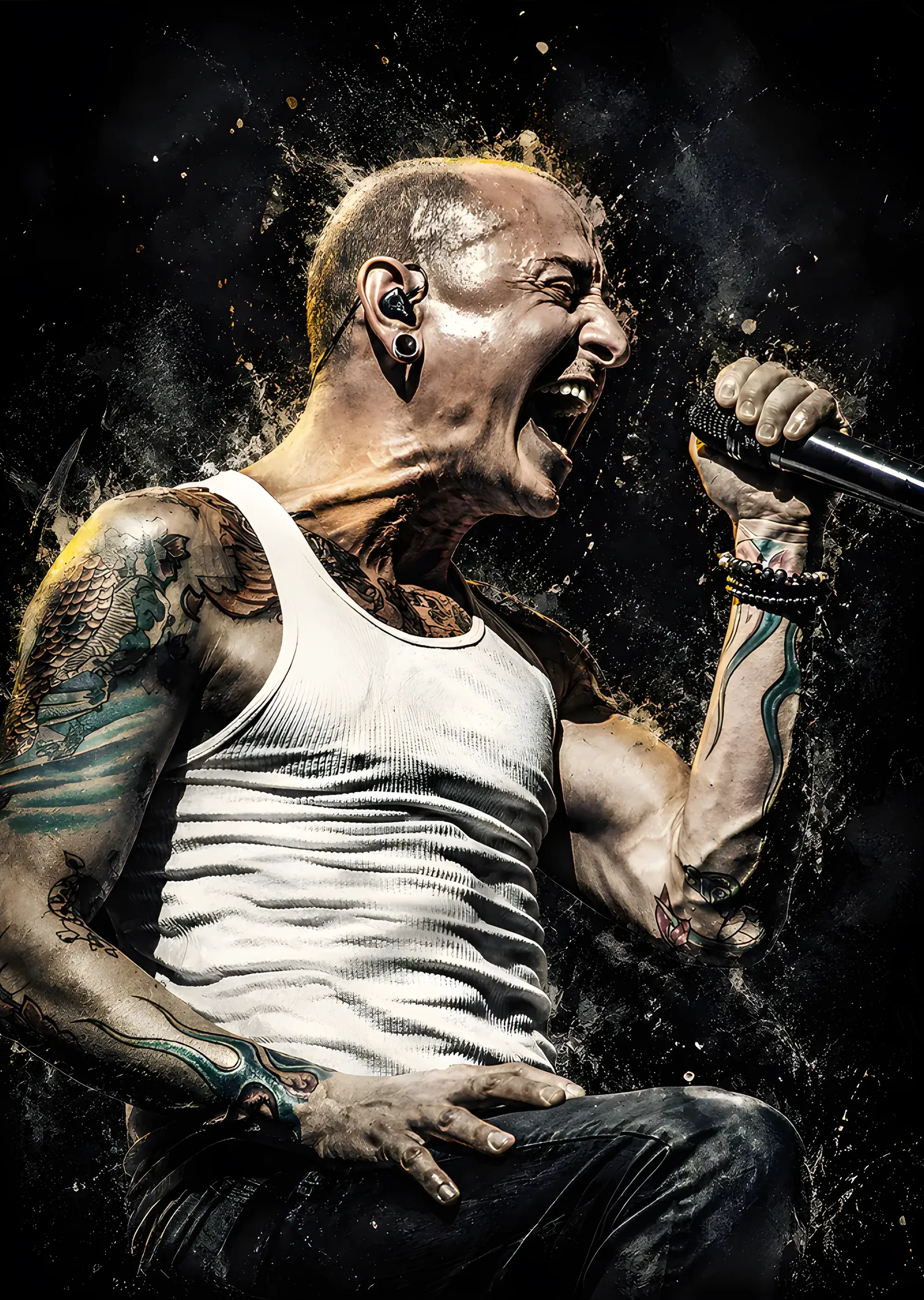 Chester Bennington - Sahnede metal tablo
