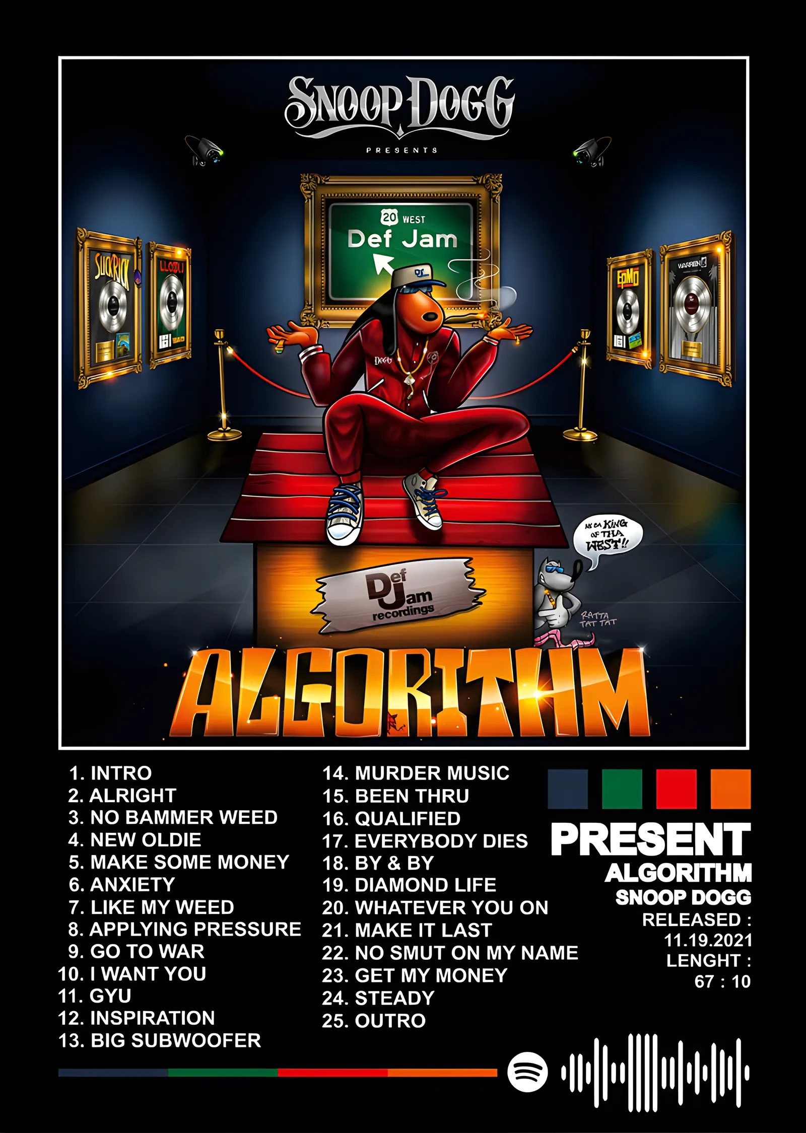 Snoop Dogg - Algorithm Künyesi metal tablo