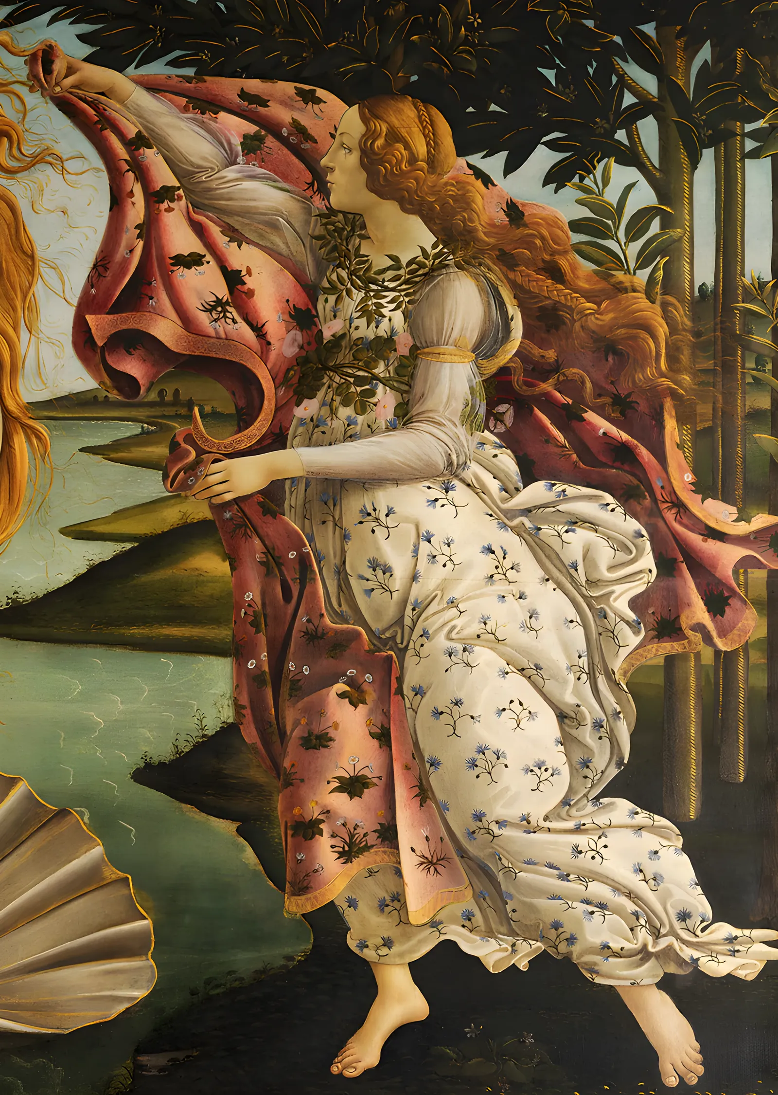 Botticelli - Venüs'ün Doğuşu Detay metal tablo