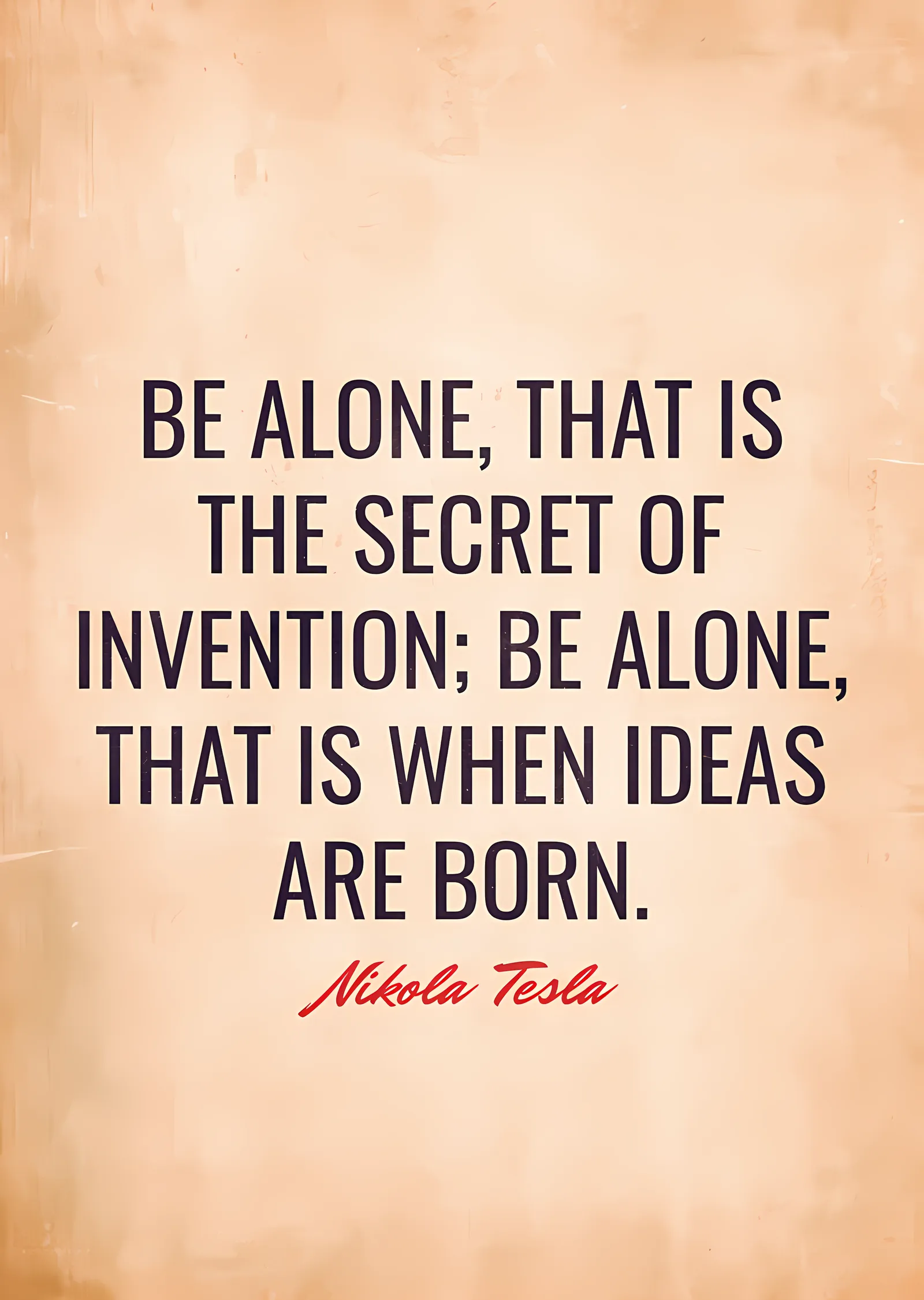 Nikola Tesla - Yalnızlık ve Fikir metal tablo