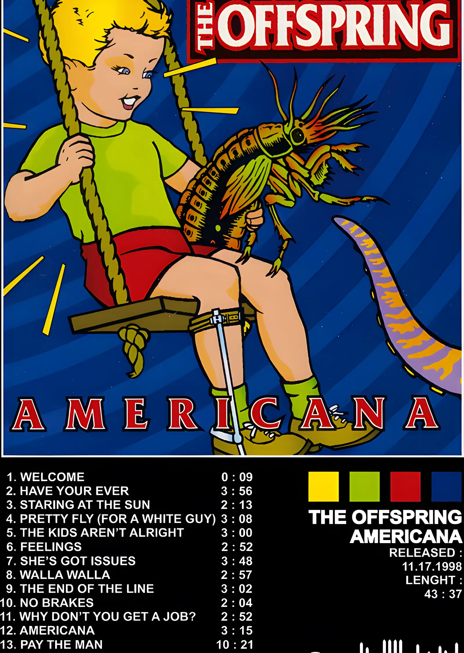 The Offspring - Americana Şarkı Listesi metal tablo