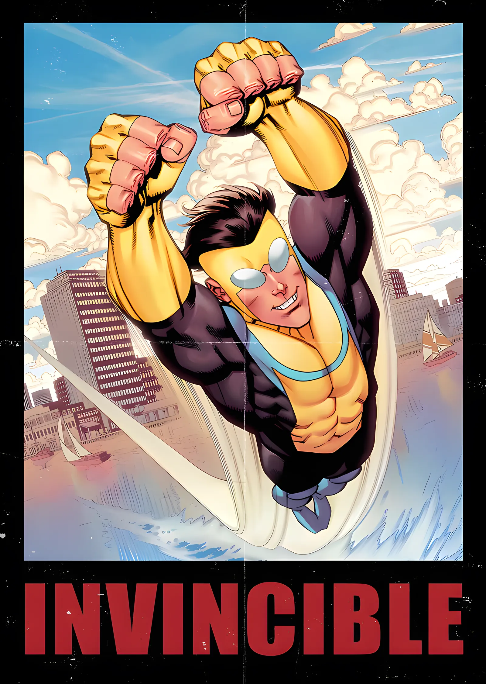 Invincible - Retro Çizgi Roman Kapağı metal tablo