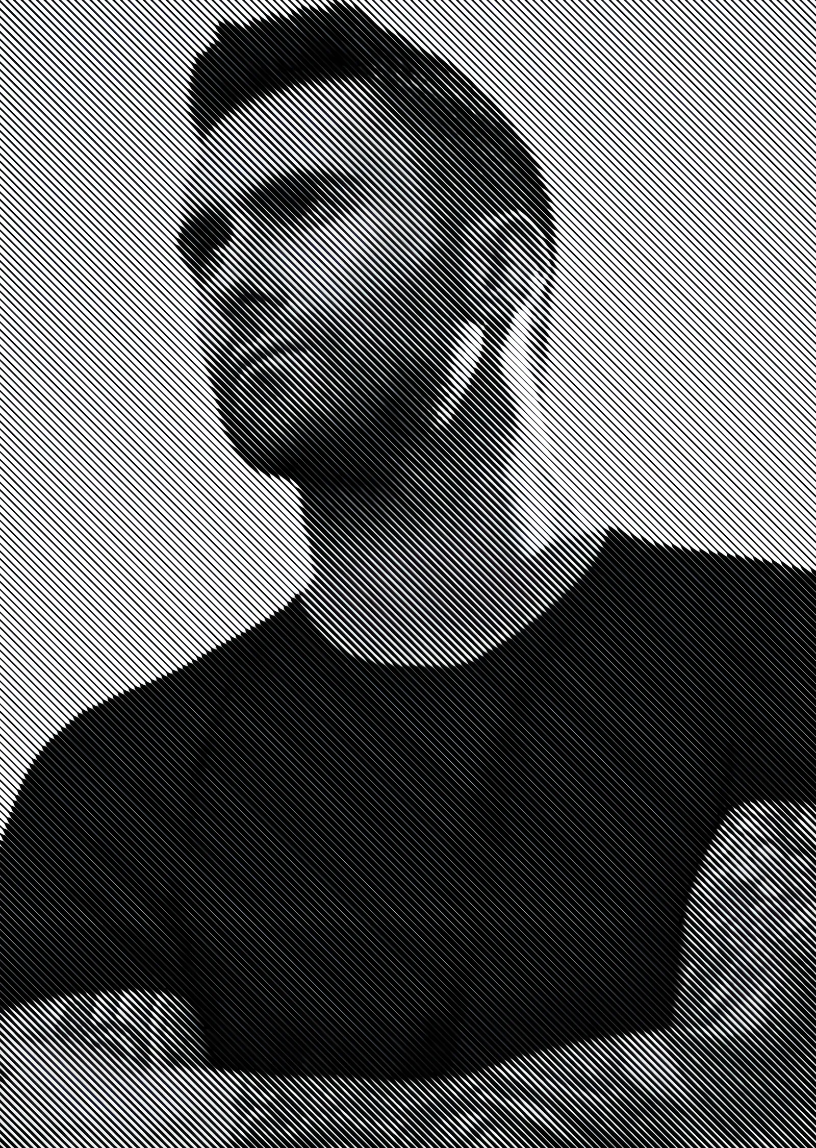 Adam Levine - Çizgili Zeminde Portre metal tablo