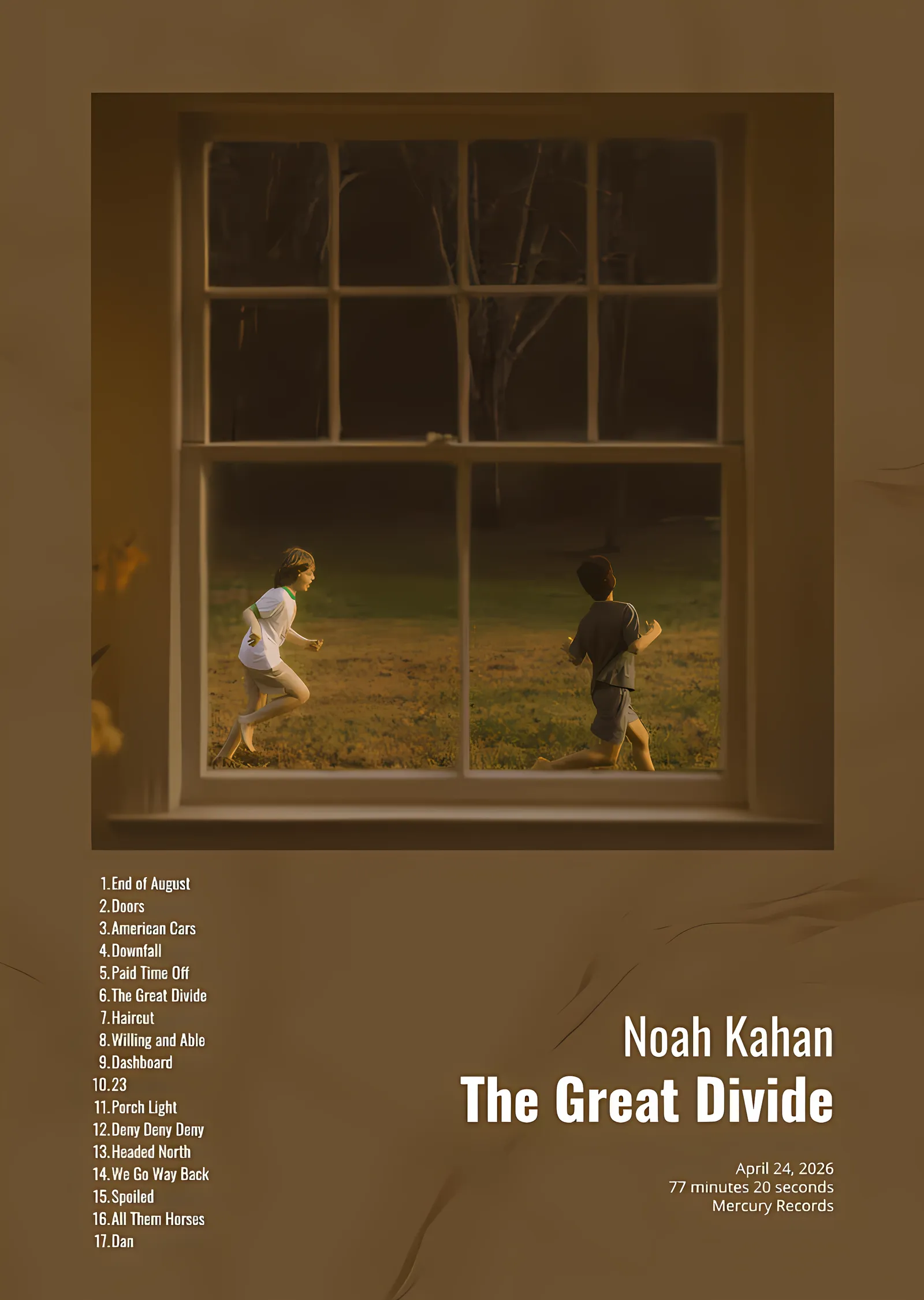 Noah Kahan - The Great Divide metal tablo