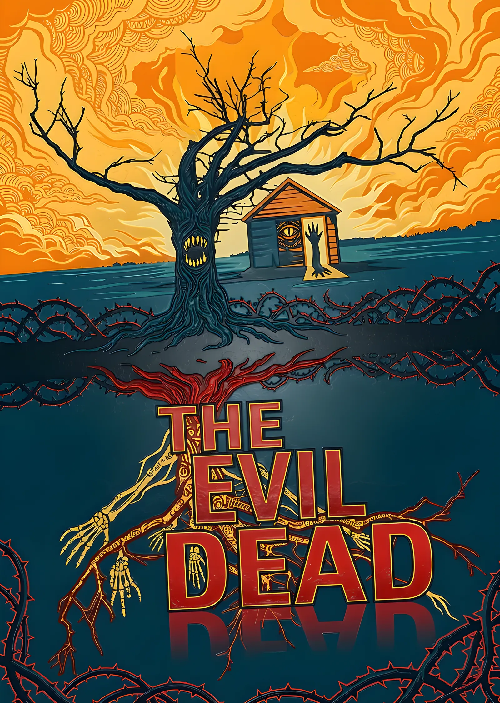 The Evil Dead - Turuncu Gökyüzünde Kulübe metal tablo