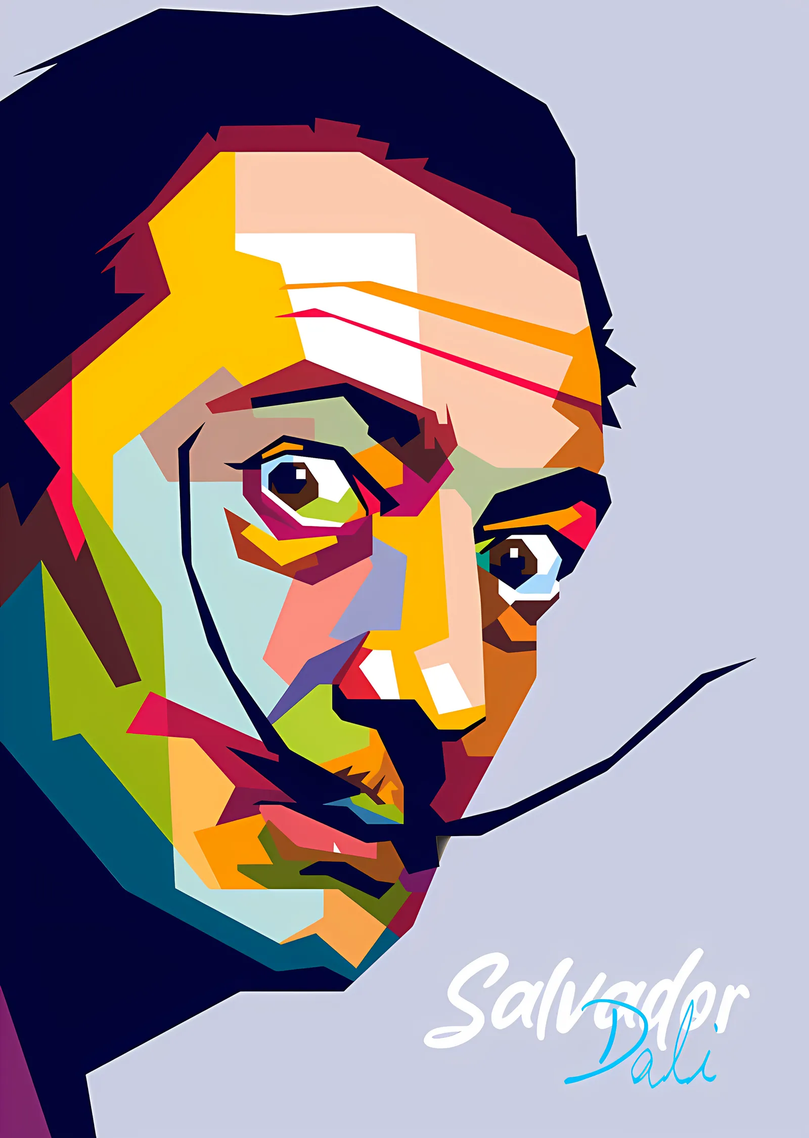 Salvador Dalí - Renkli Mozaik Karesi metal tablo