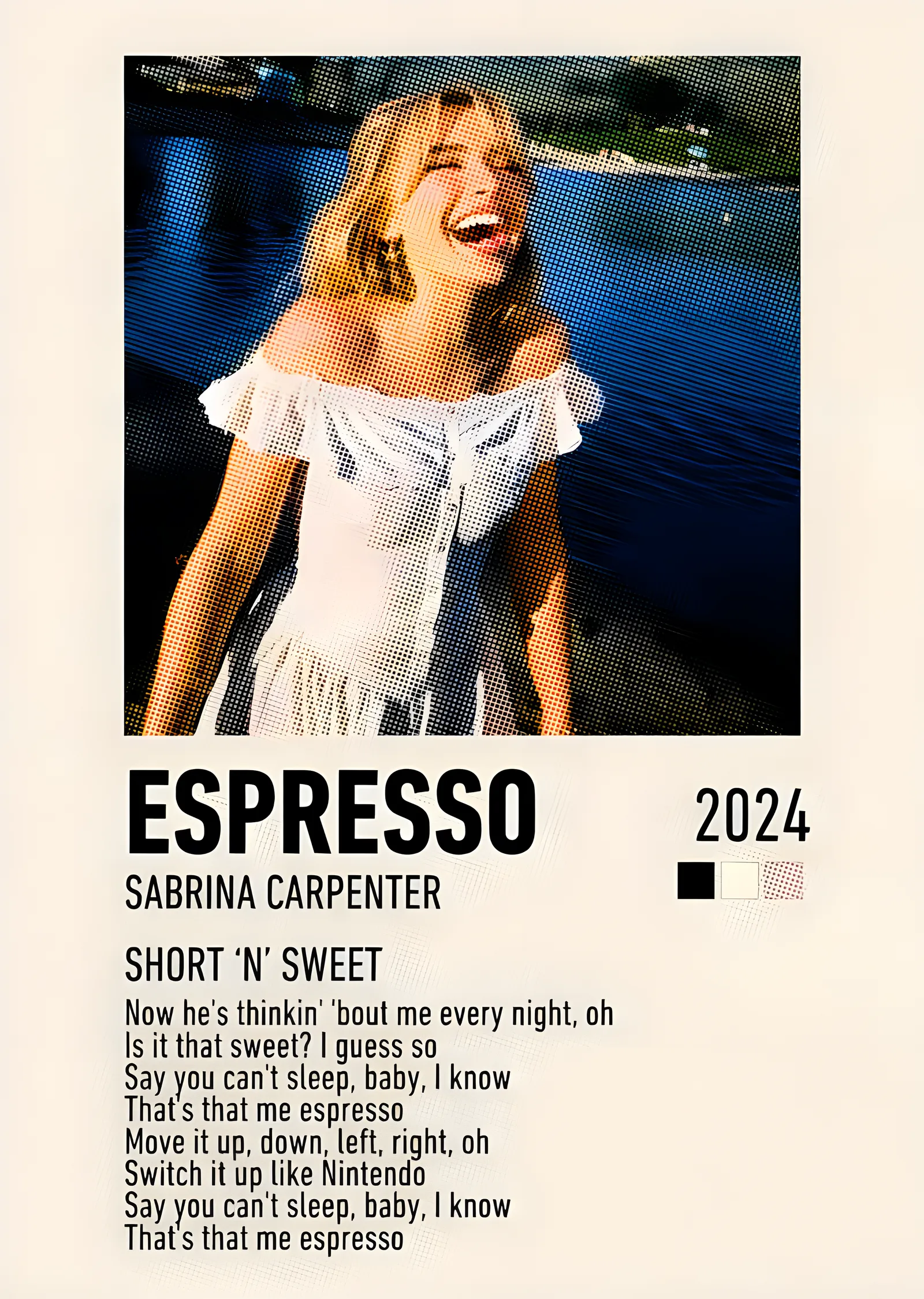 Sabrina Carpenter - Espresso metal tablo