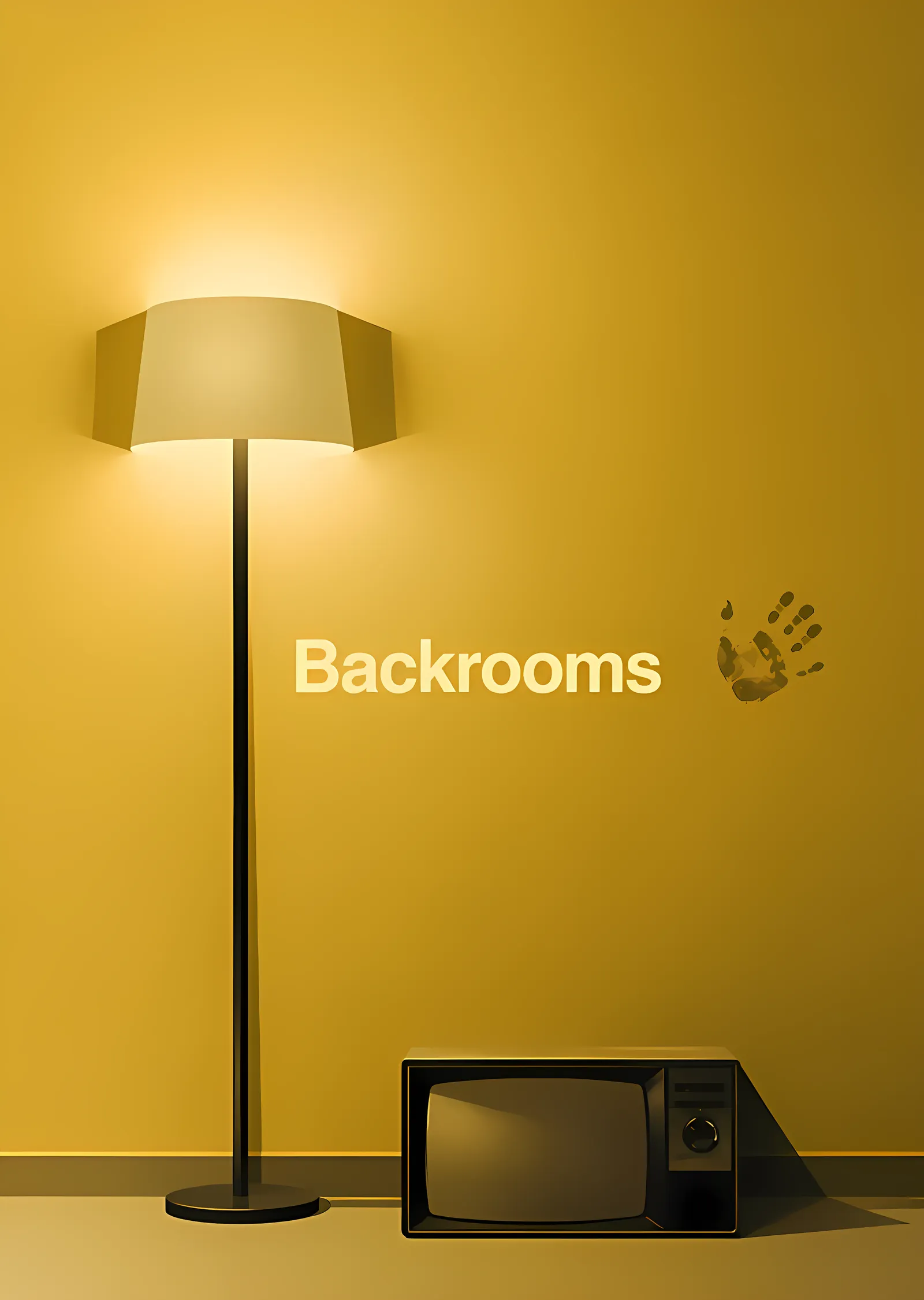 Backrooms - Lamba, Televizyon ve El İzi metal tablo