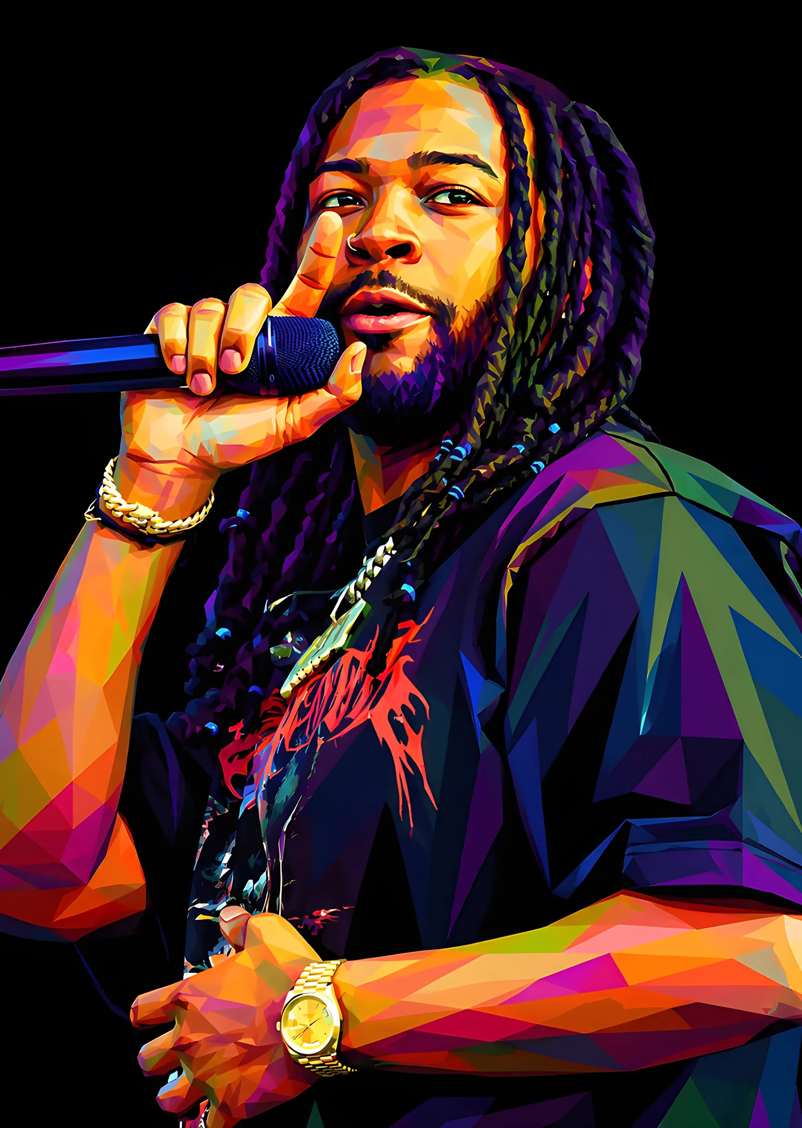 PARTYNEXTDOOR - Mor Mozaik Sahne Karesi metal tablo