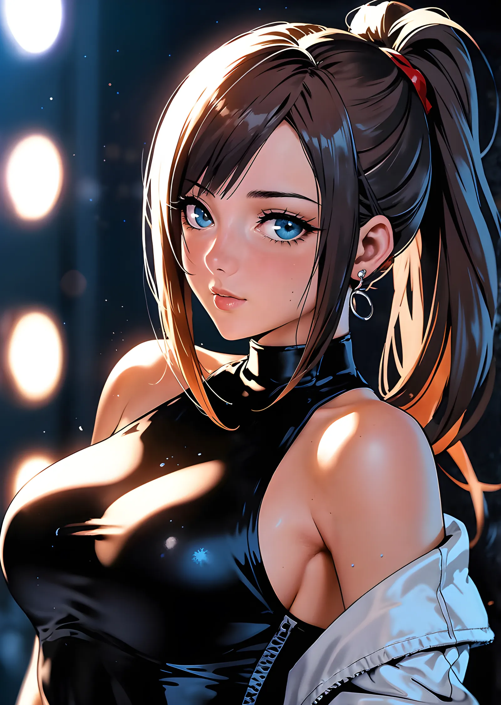 At Kuyruklu Anime Kız - Sahne Işıkları metal tablo