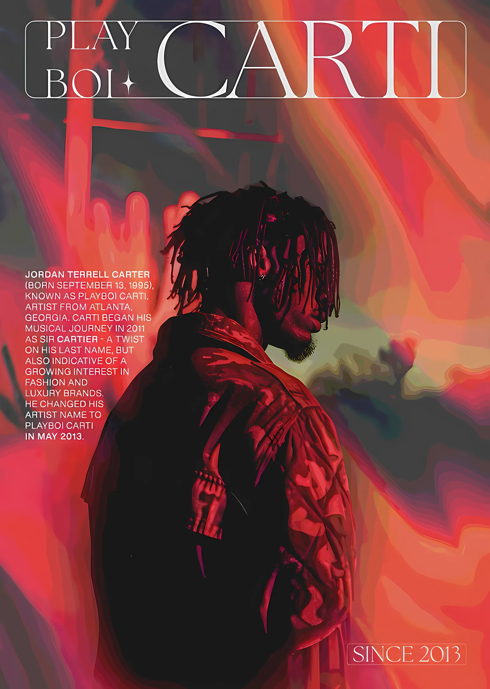 Playboi Carti - Kızıl Duman metal tablo
