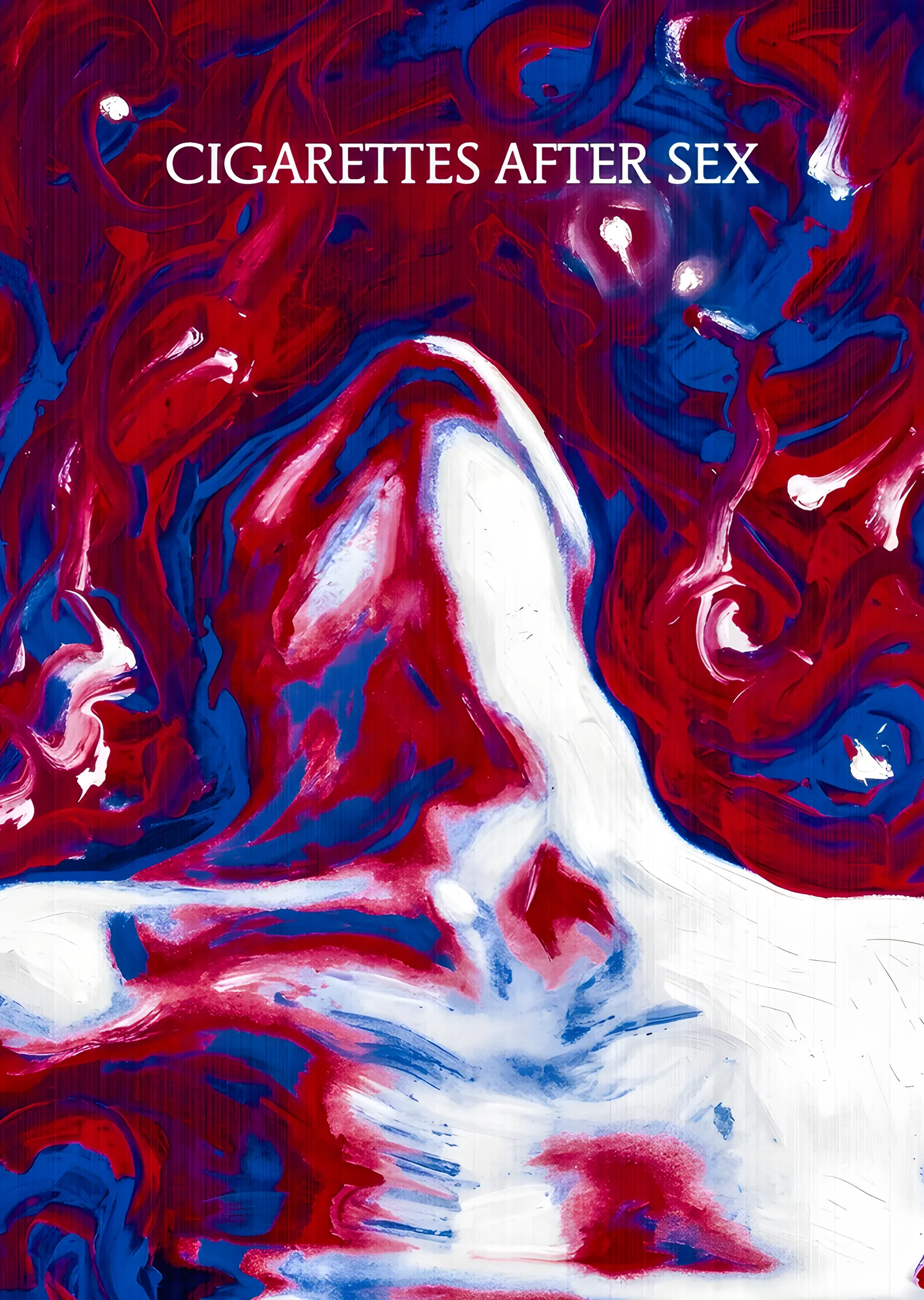 Cigarettes After Sex - Kırmızı Beyaz Boya Akışı metal tablo