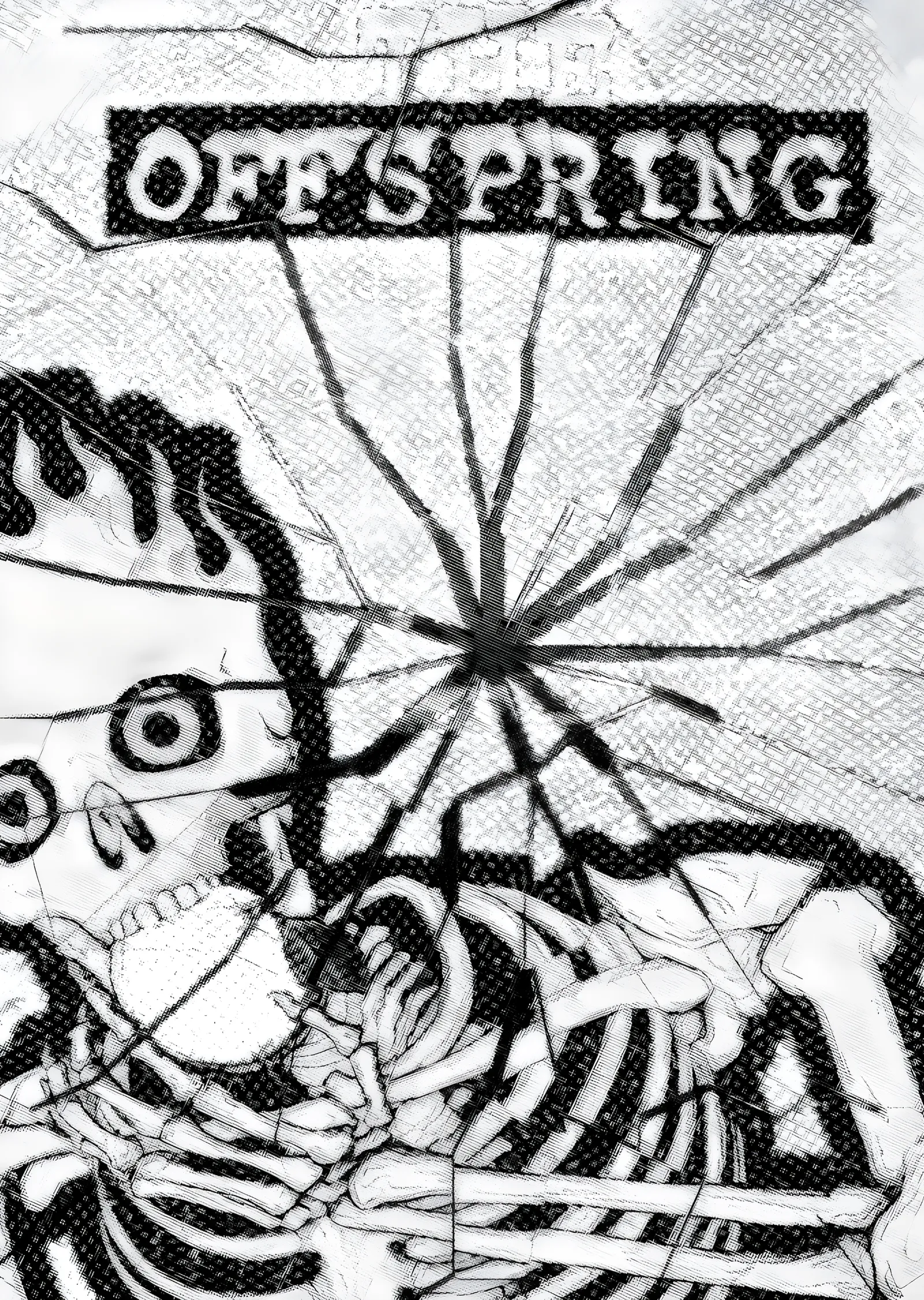 The Offspring - Grunge İskelet Baskı metal tablo