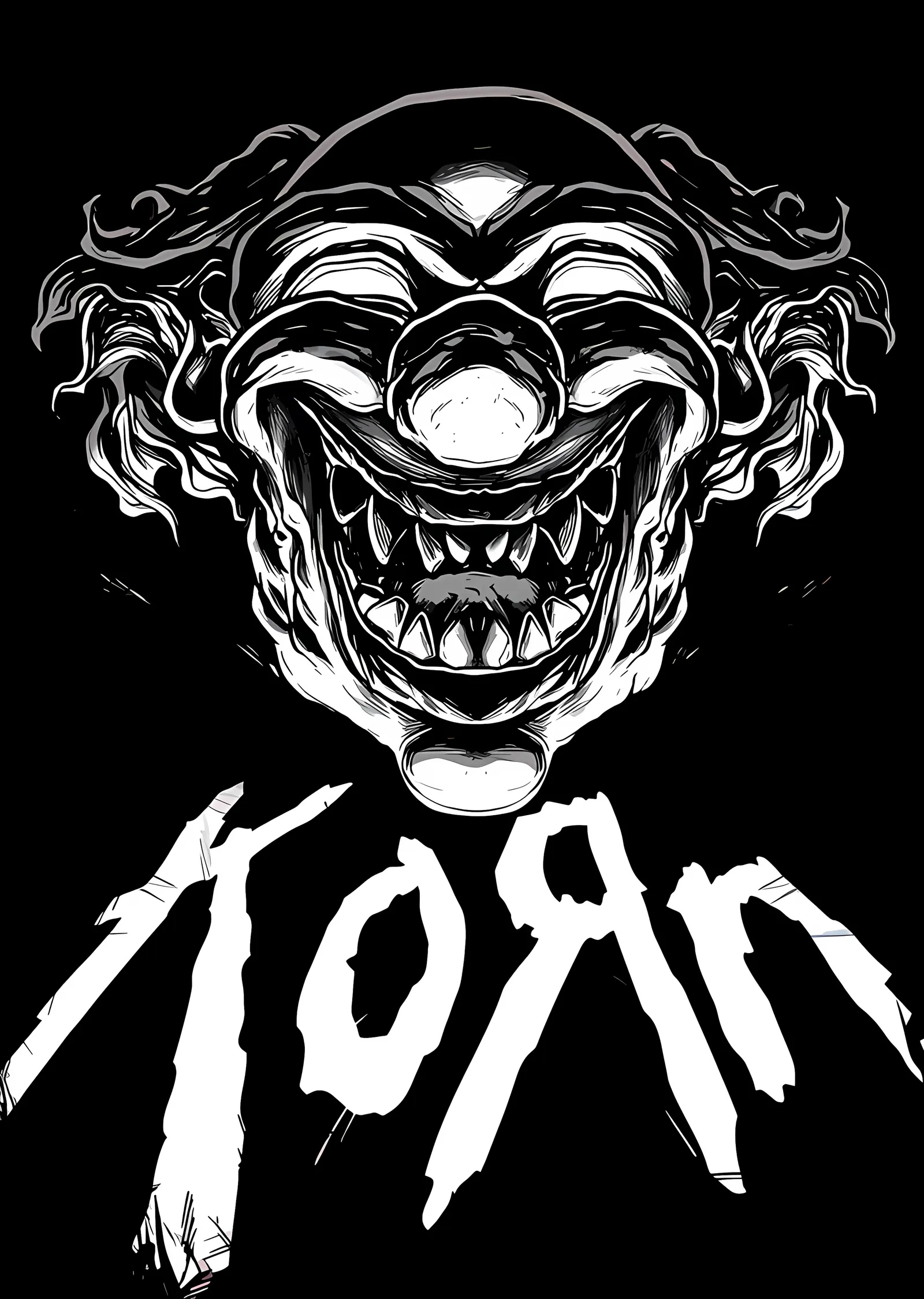 Korn - Siyah Beyaz Palyaço metal tablo