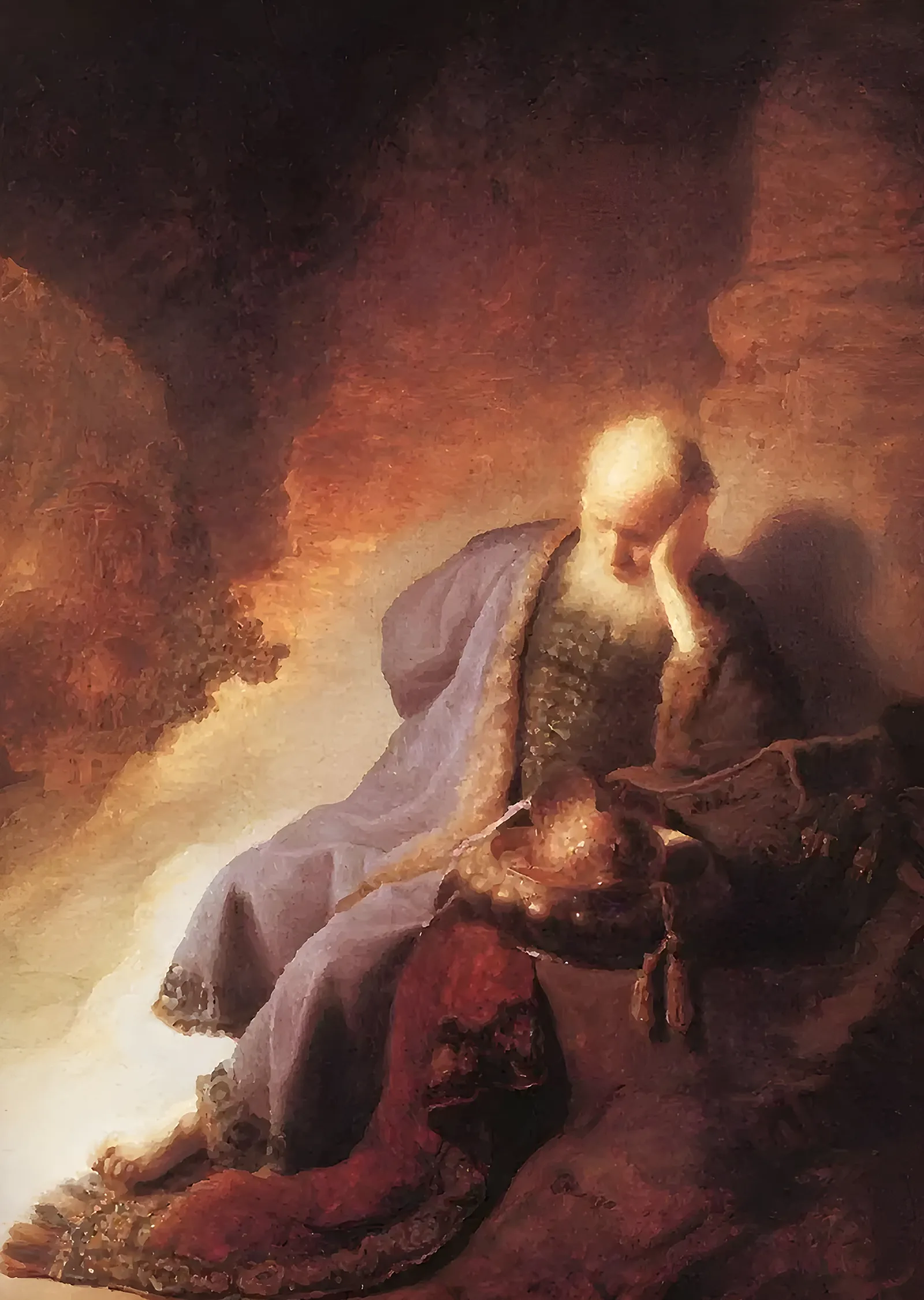 Yeremya - Yanan Kudüs'ün Işığı - Rembrandt metal tablo