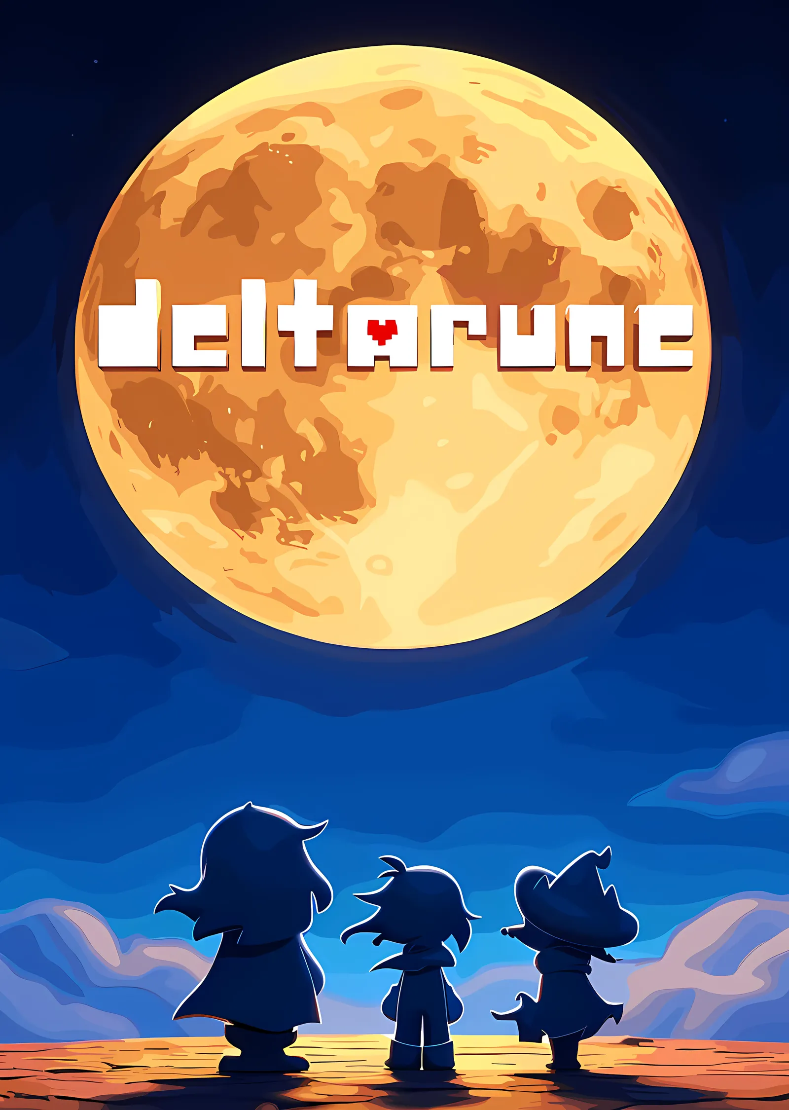 Deltarune - Dolunay Altında Üçlü metal tablo