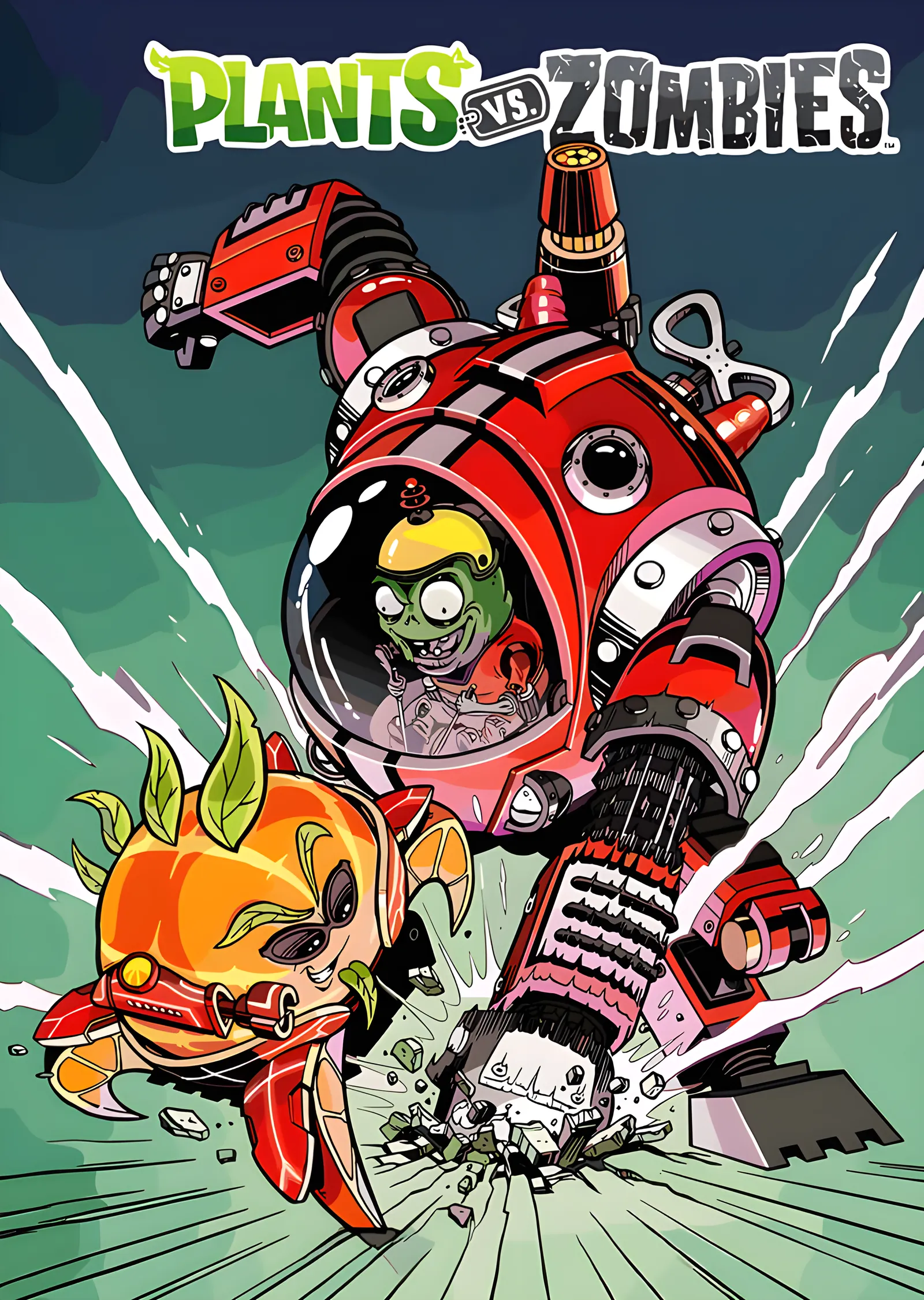 Plants vs Zombies - Zombi Robotu metal tablo