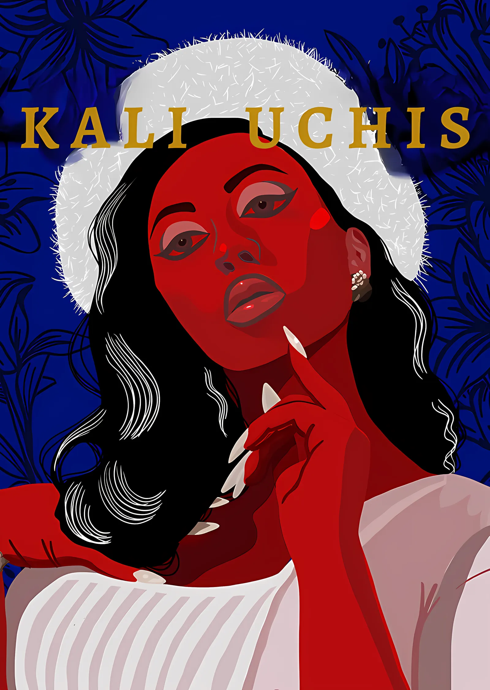 Kali Uchis: Beyaz Şapka metal tablo