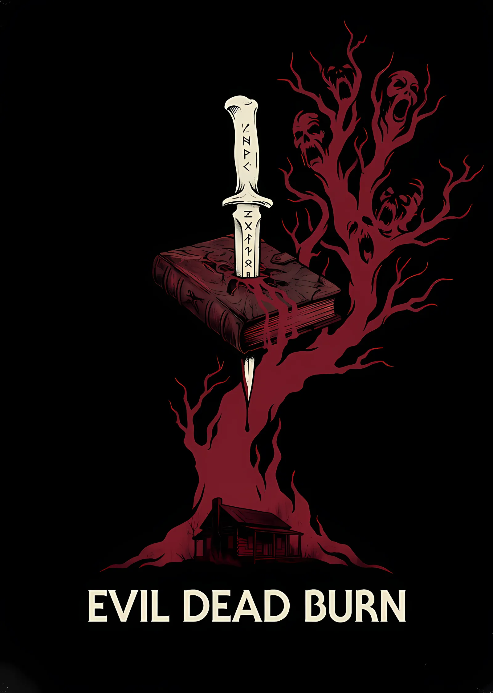 Evil Dead Burn - Kitaba Saplanan Hançer metal tablo