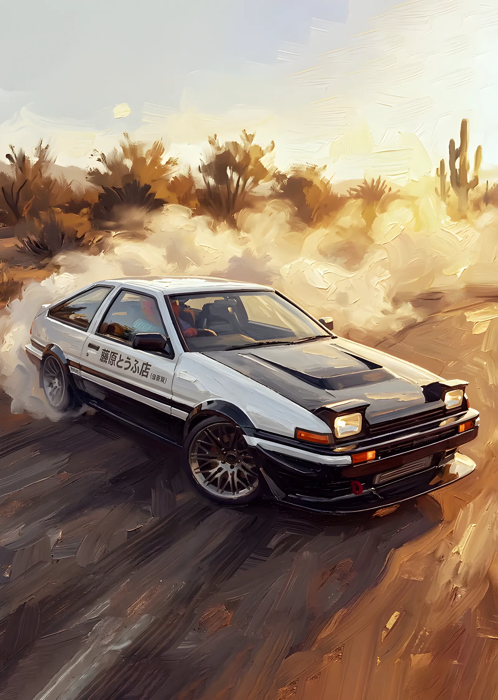 Initial D - AE86 Toz Bulutunda metal tablo