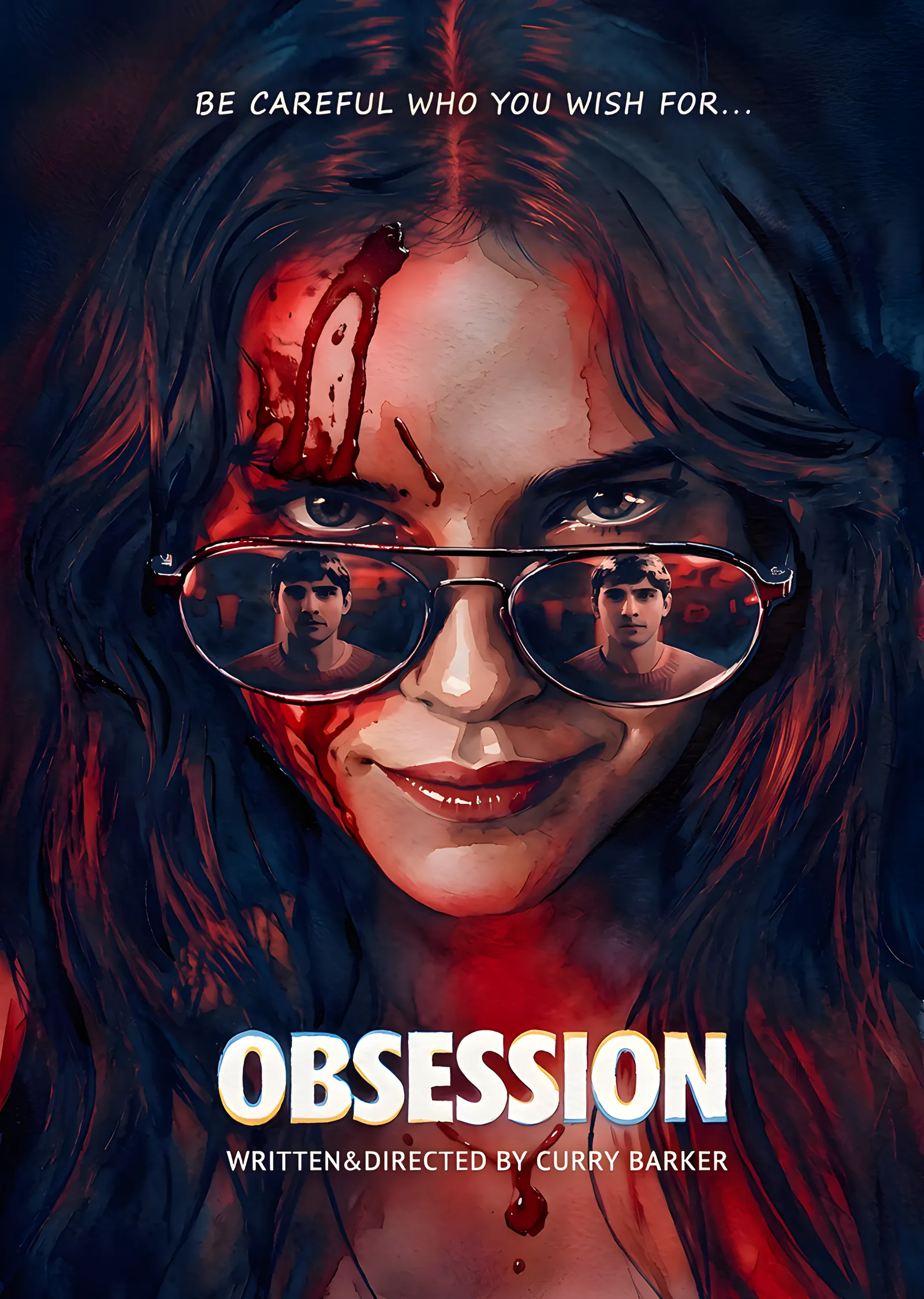 Obsession - Gözlükteki Yansıma metal tablo