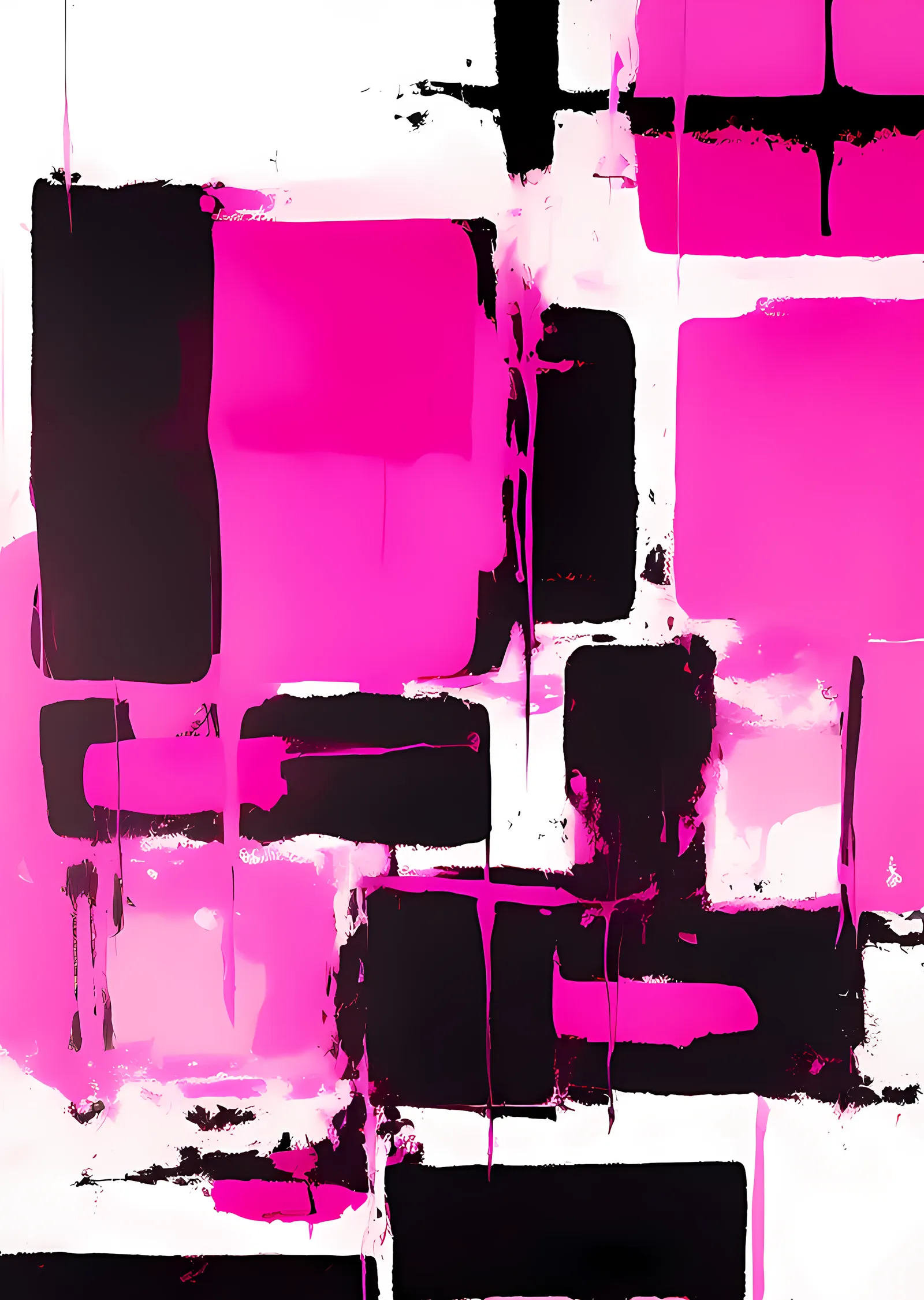 Pembe Siyah Blok Kompozisyon metal tablo