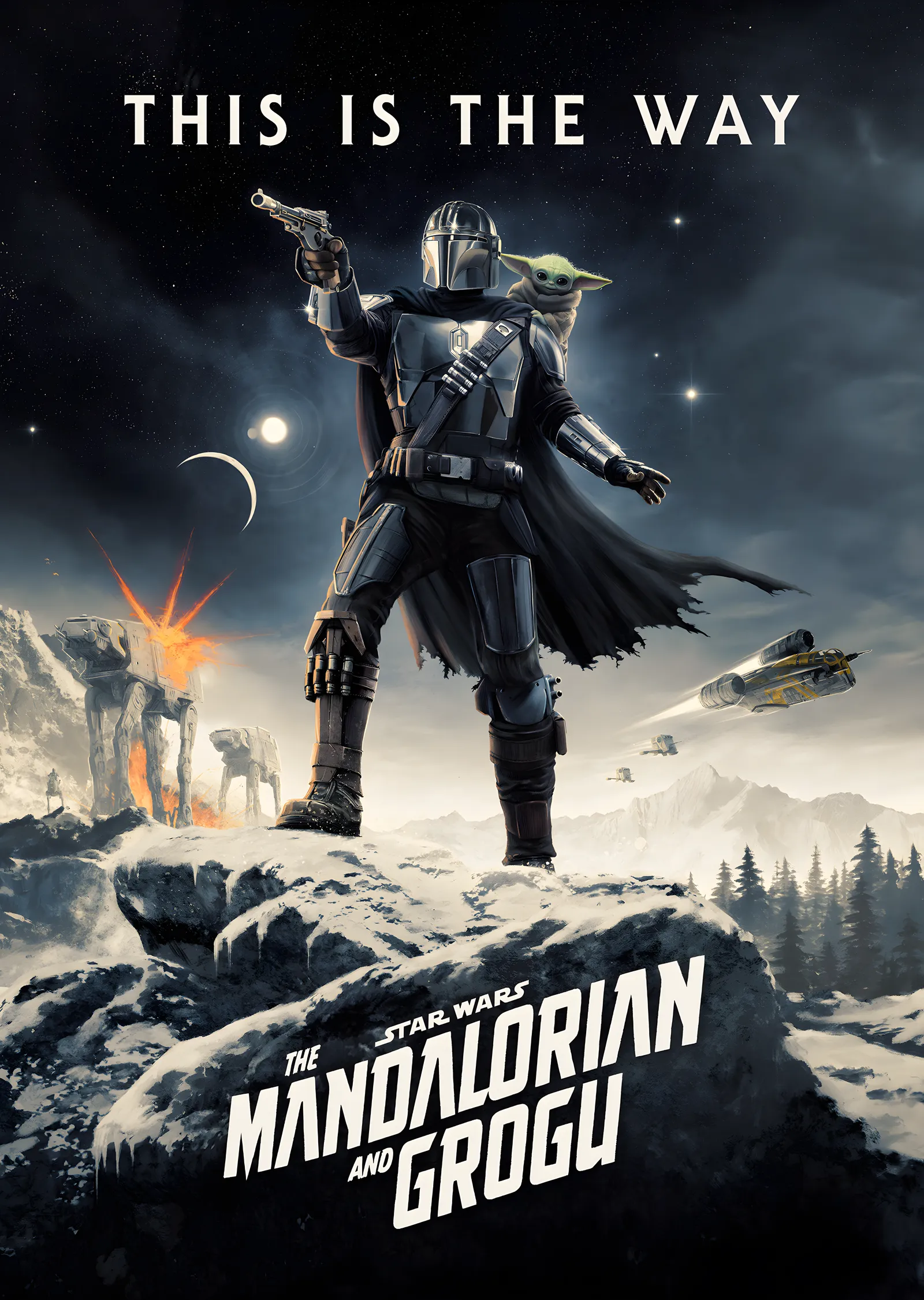 Star Wars: The Mandalorian and Grogu - Karlı Tepe metal tablo