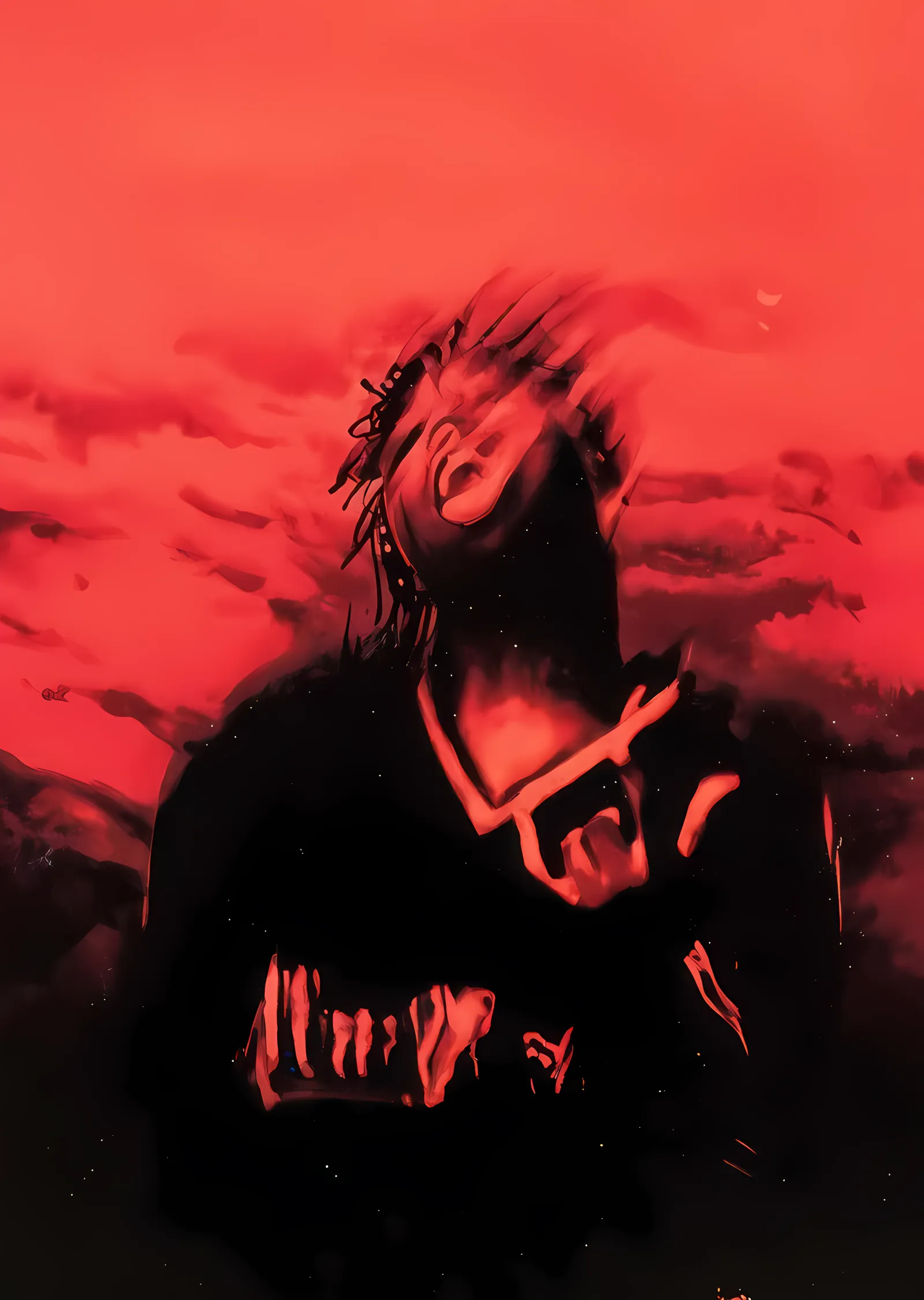 Juice WRLD - Kızıl Gökyüzünde Silüet metal tablo