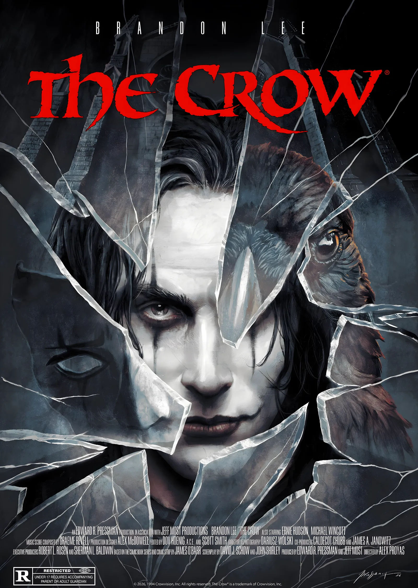 The Crow - Kırık Ayna Portresi metal tablo