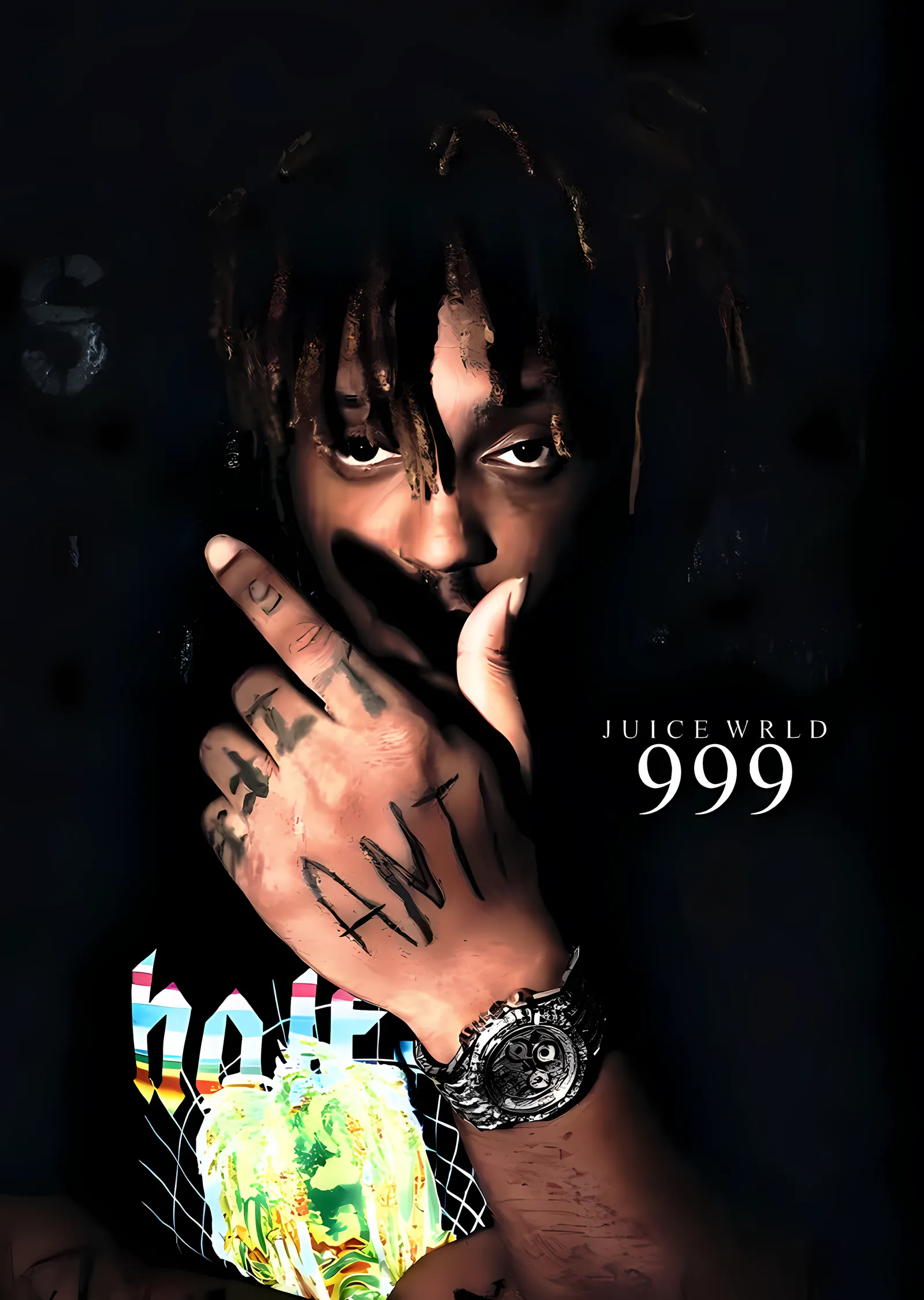 Juice WRLD - 999 Koyu Portre metal tablo