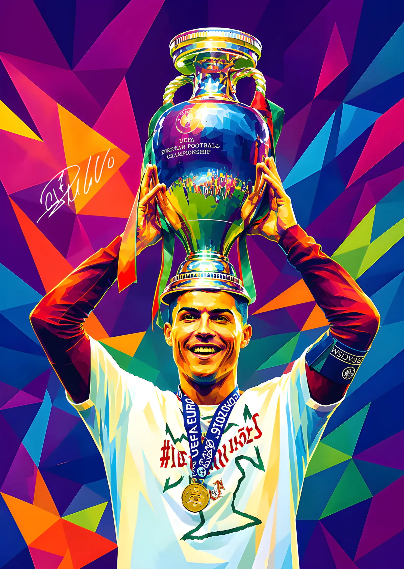 Cristiano Ronaldo - EURO 2016 Kupası metal tablo