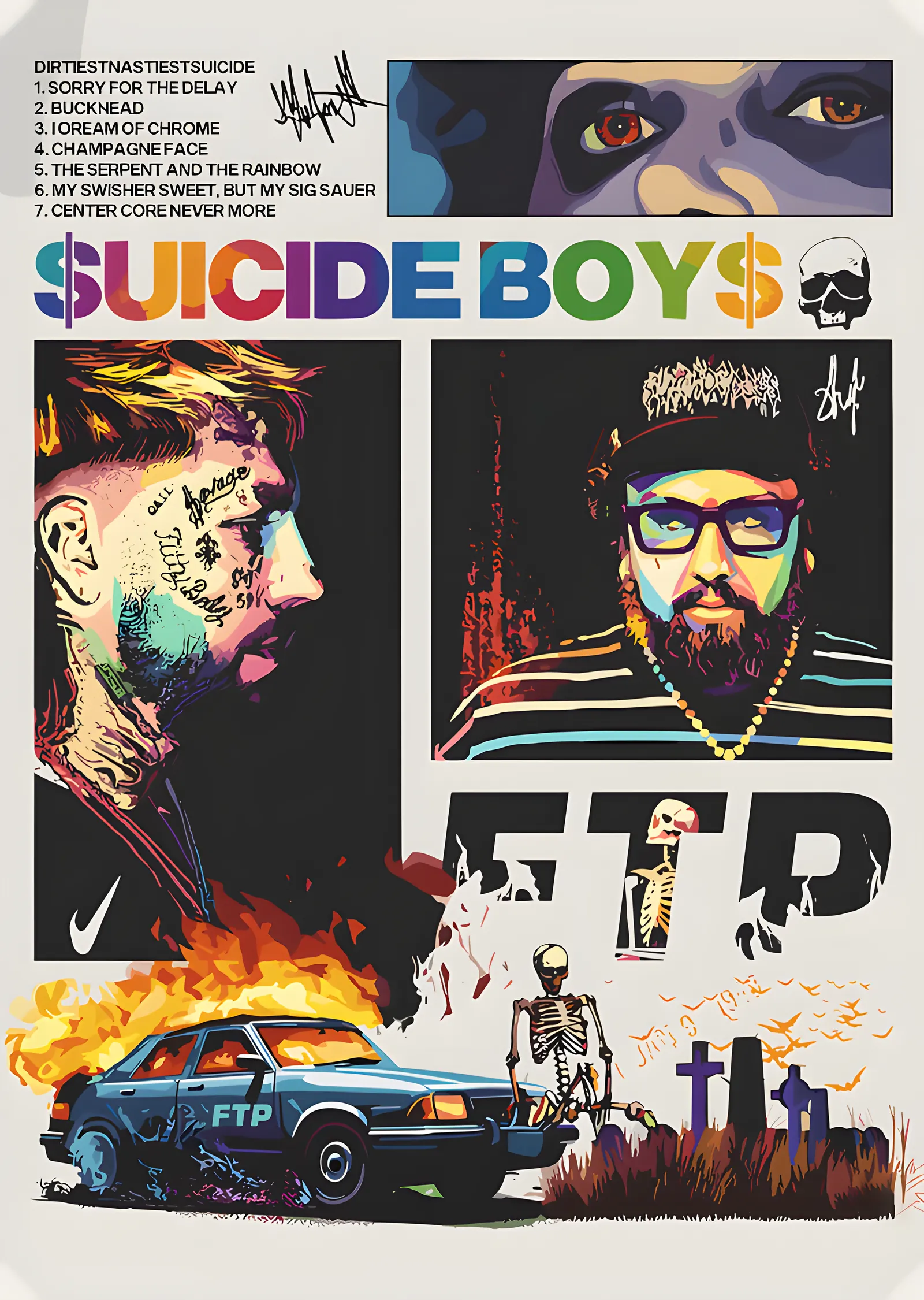 $uicideboy$ - FTP Kolajı metal tablo