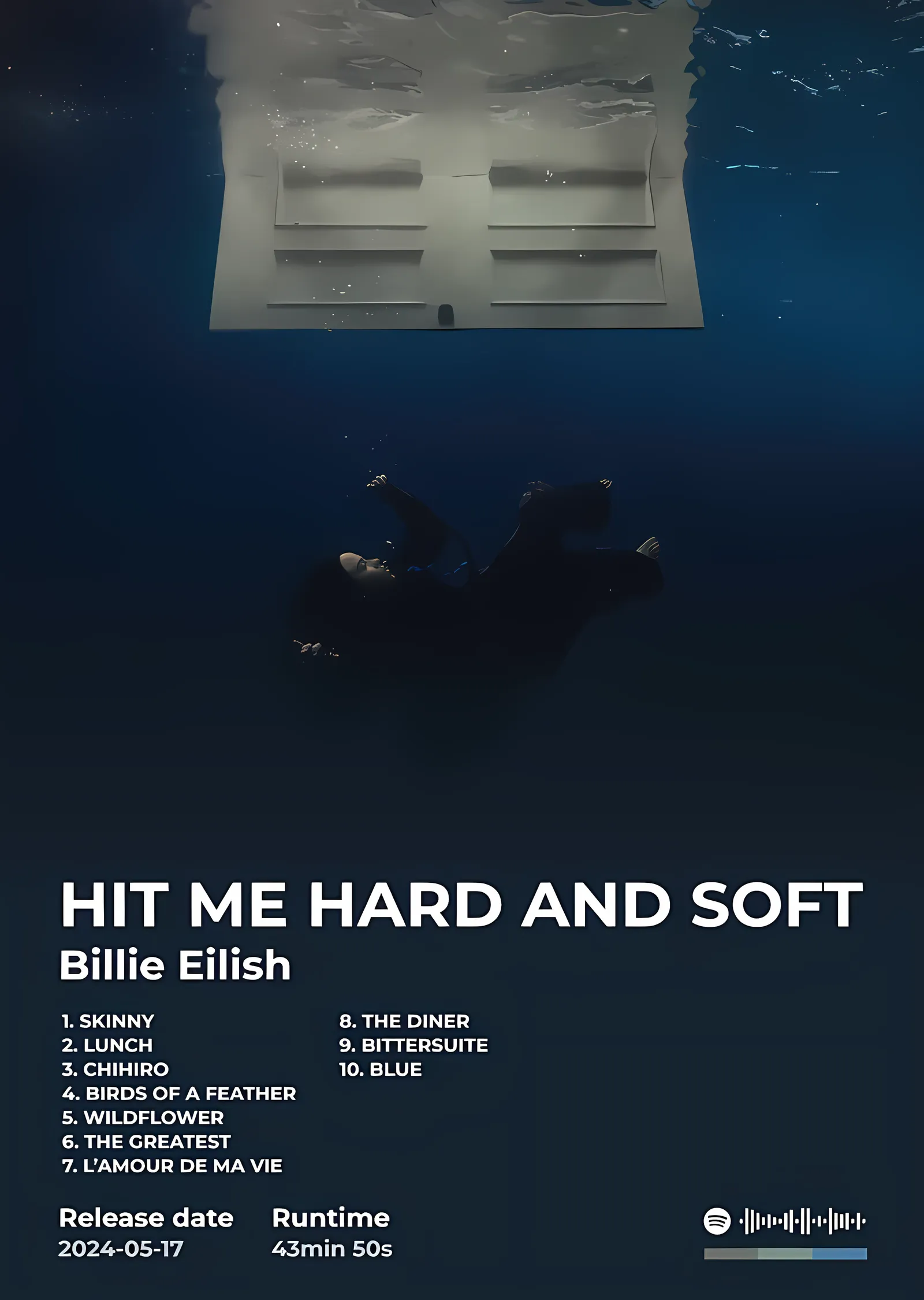 Billie Eilish - Hit Me Hard and Soft metal tablo