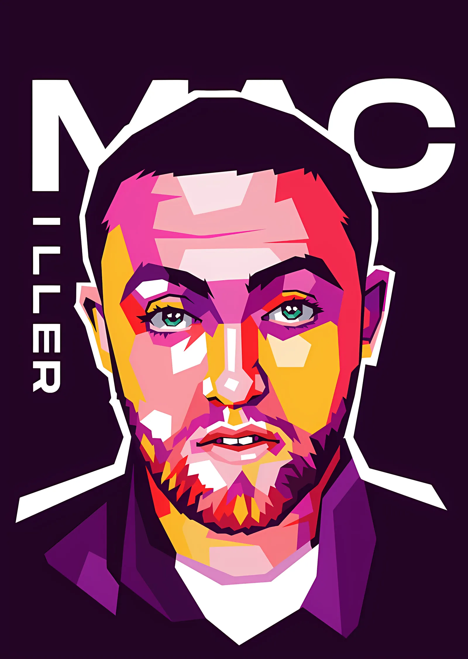 Mac Miller - Mor Zeminde Renk Blokları metal tablo