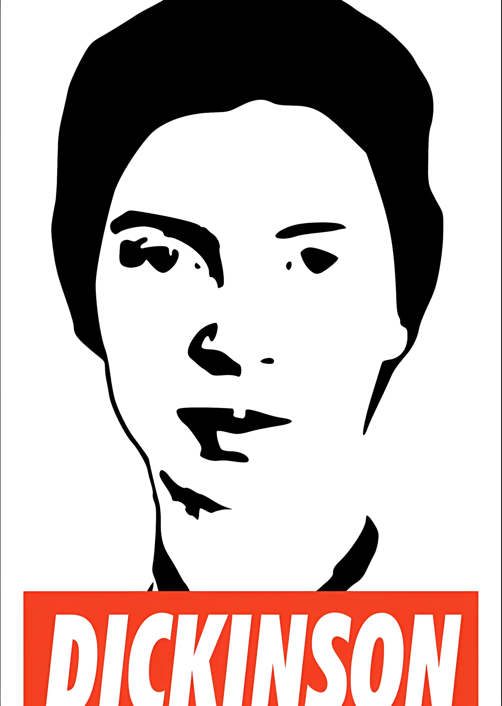 Emily Dickinson Stencil Portre metal tablo
