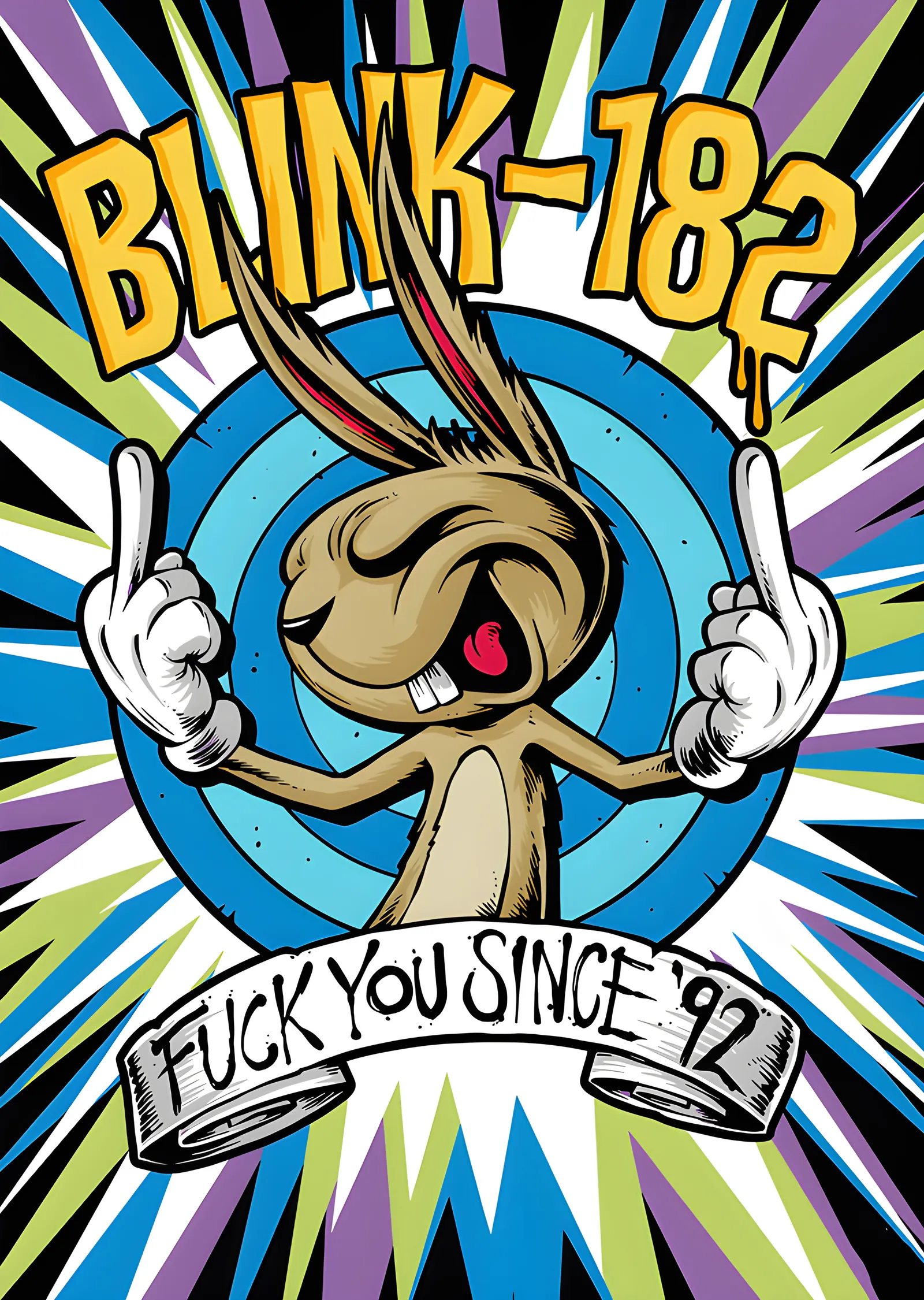 Blink-182 - Işın Zeminli Tavşan metal tablo