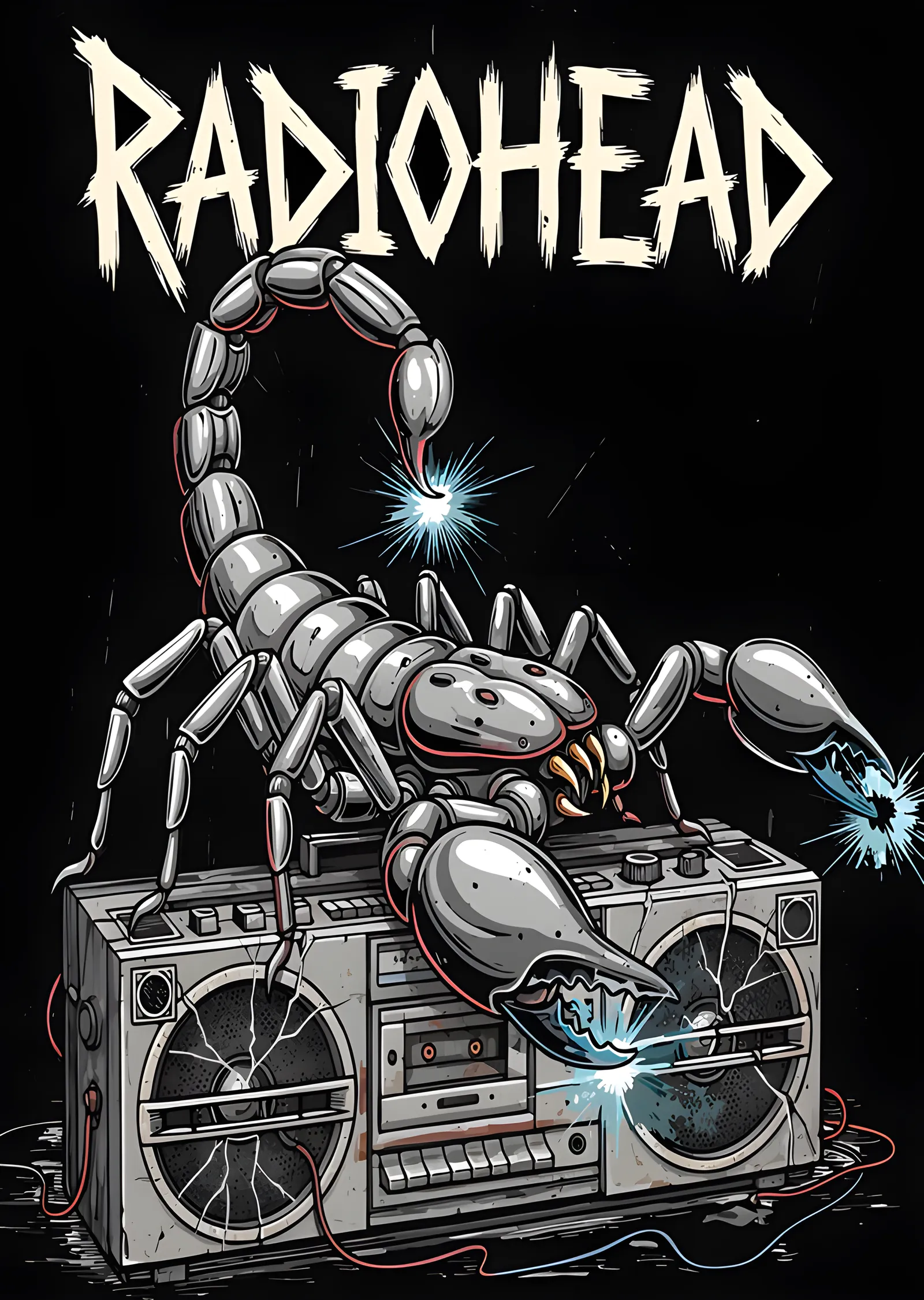 Radiohead - Metalik Akrep ve Boombox metal tablo