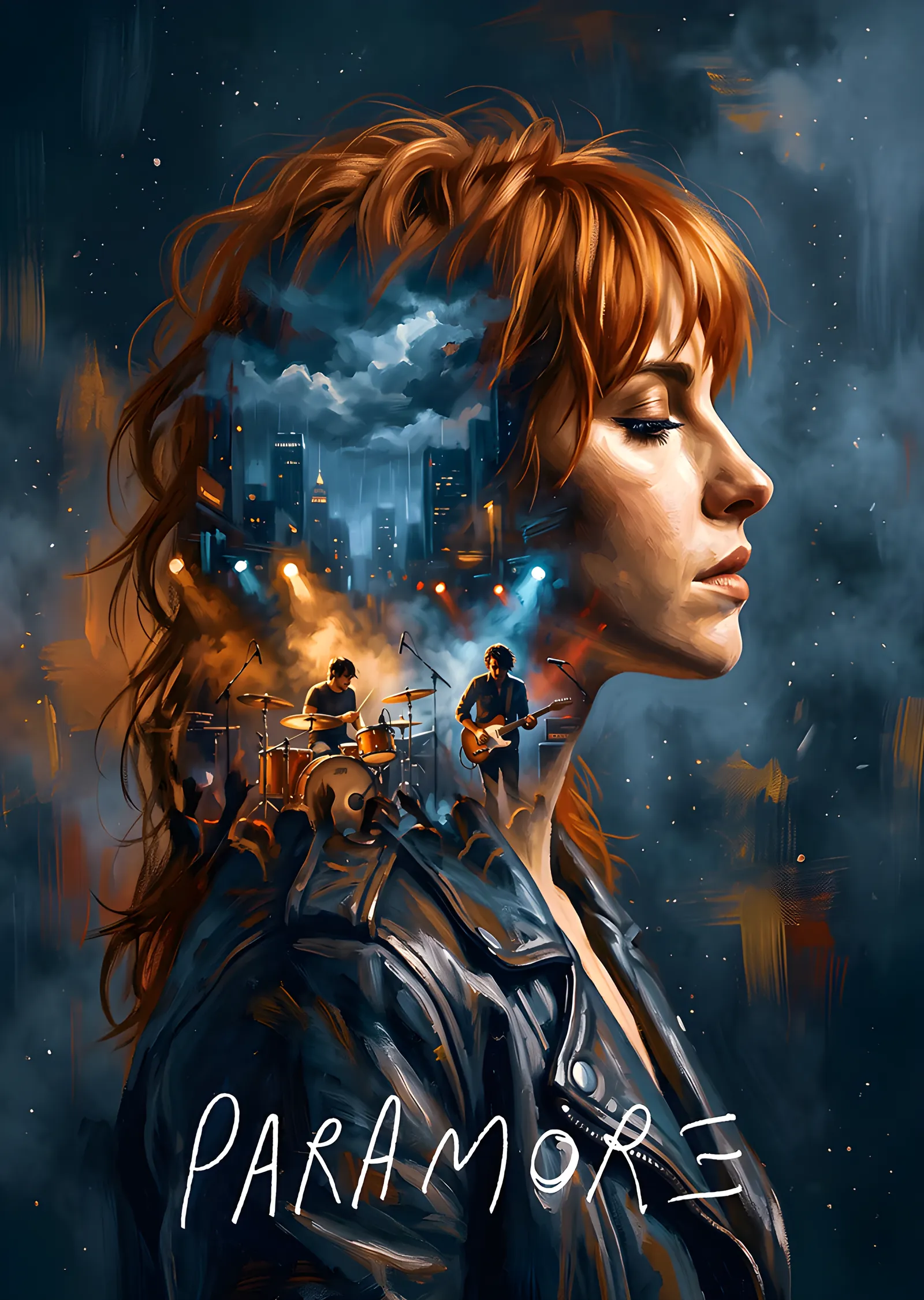 Paramore - Şehir Üstünde Grup Afişi metal tablo