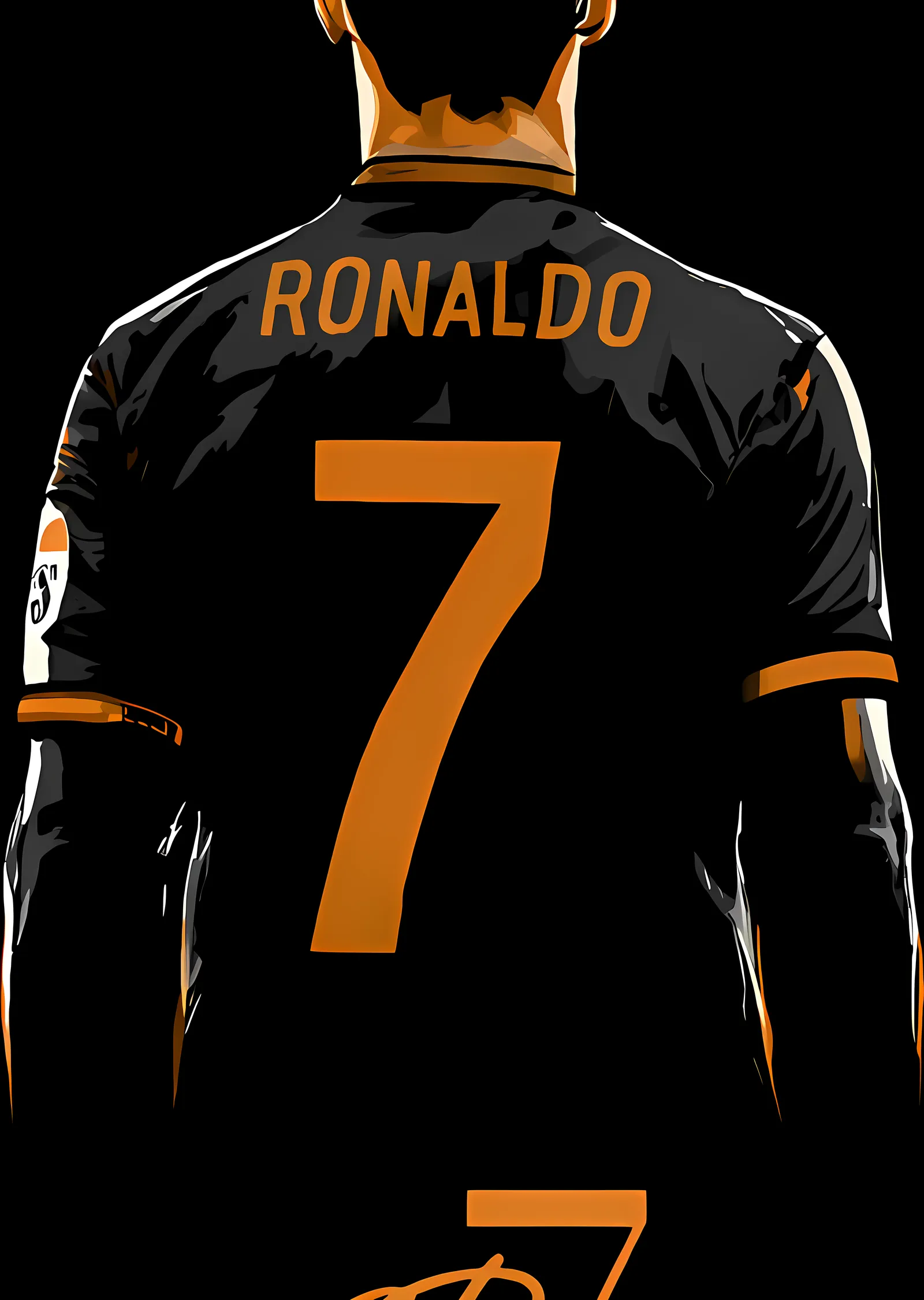 Cristiano Ronaldo - Turuncu 7 ve Taç metal tablo