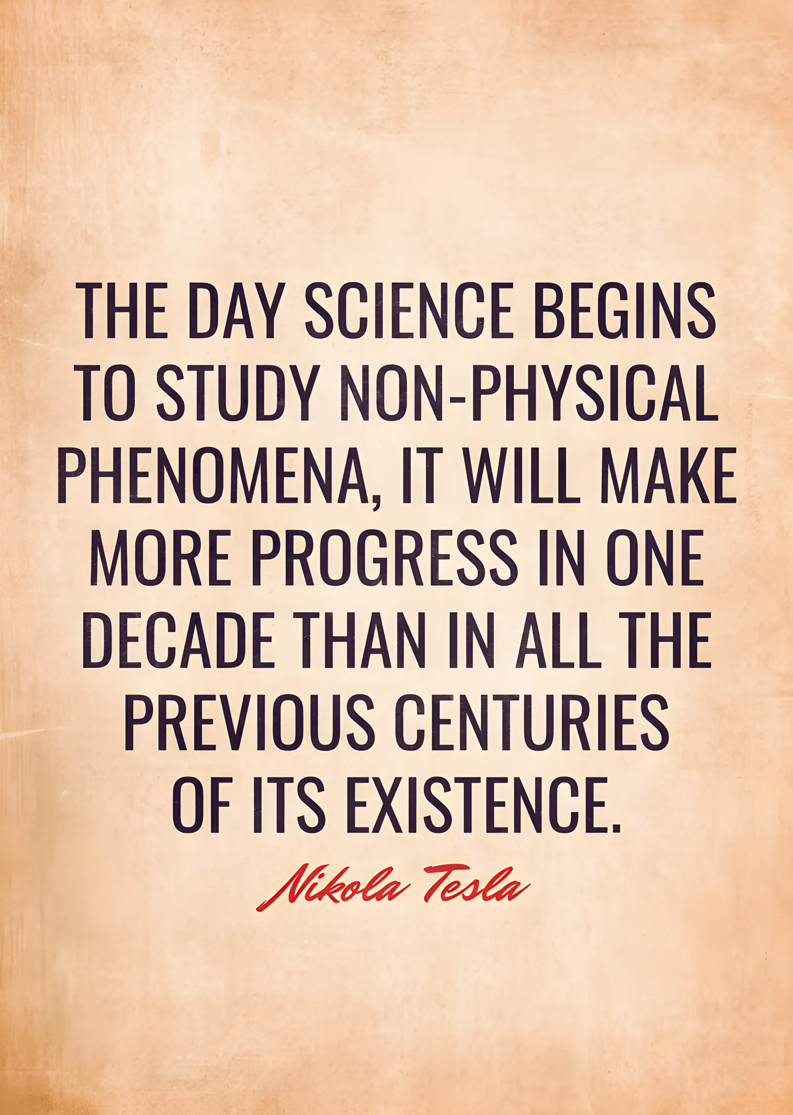 Nikola Tesla - Fiziksel Olmayan Olgular metal tablo