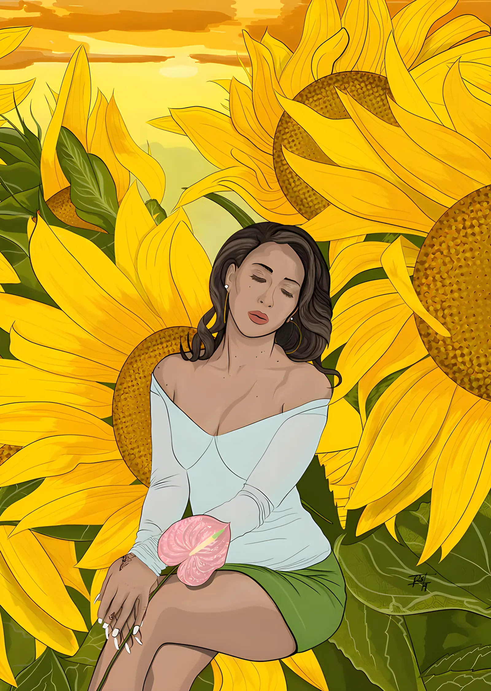 Kali Uchis: Ayçiçekleri metal tablo